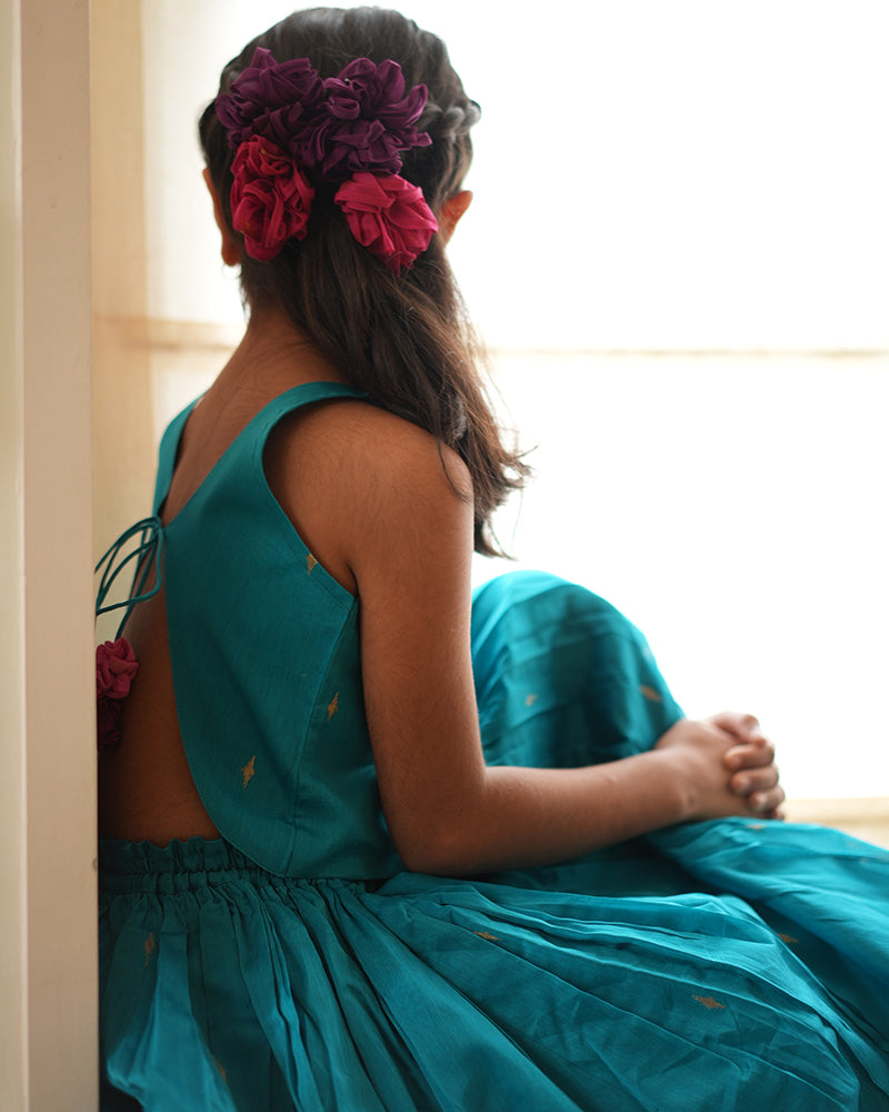 NILIMA lehenga set in teal