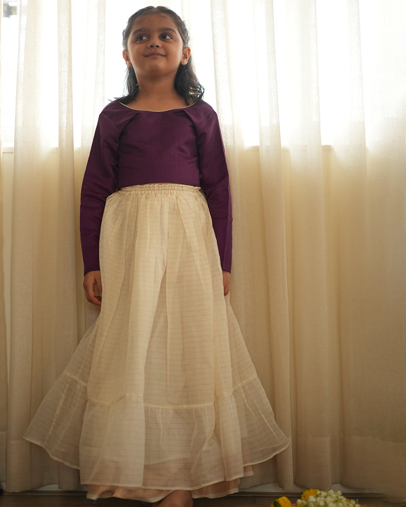 ANAGHA lehenga set in purple and white gold