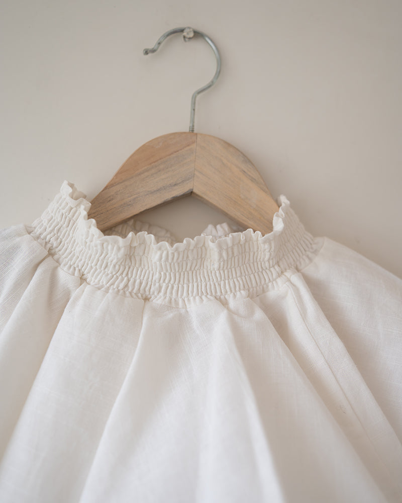 Round And Round White Slub Twirl Skirt