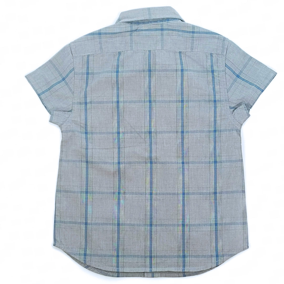 Boys grey/blue checked cotton