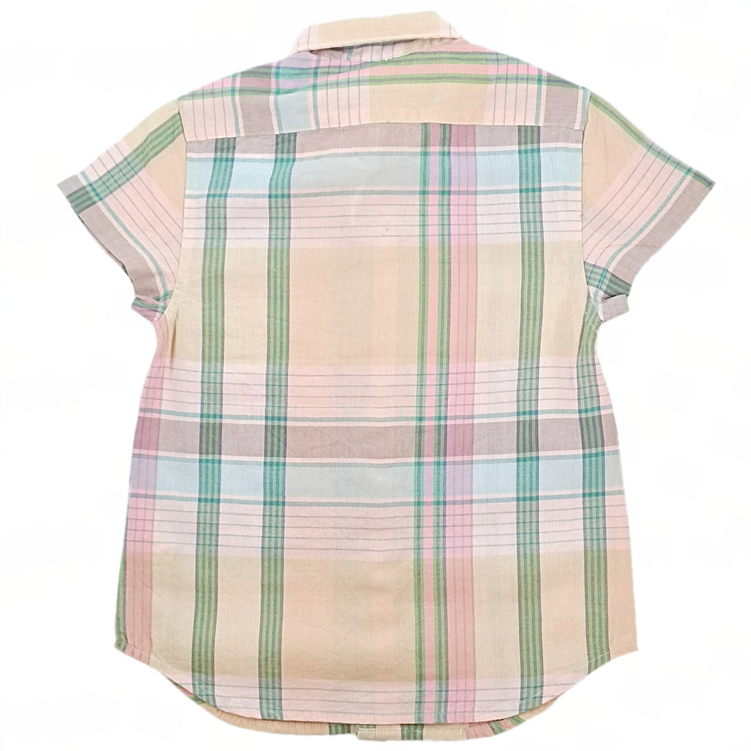 Boys peach madras checked cotton