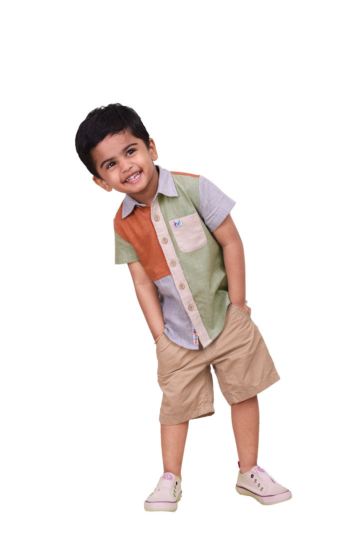 Boys Slate Coral Shirt