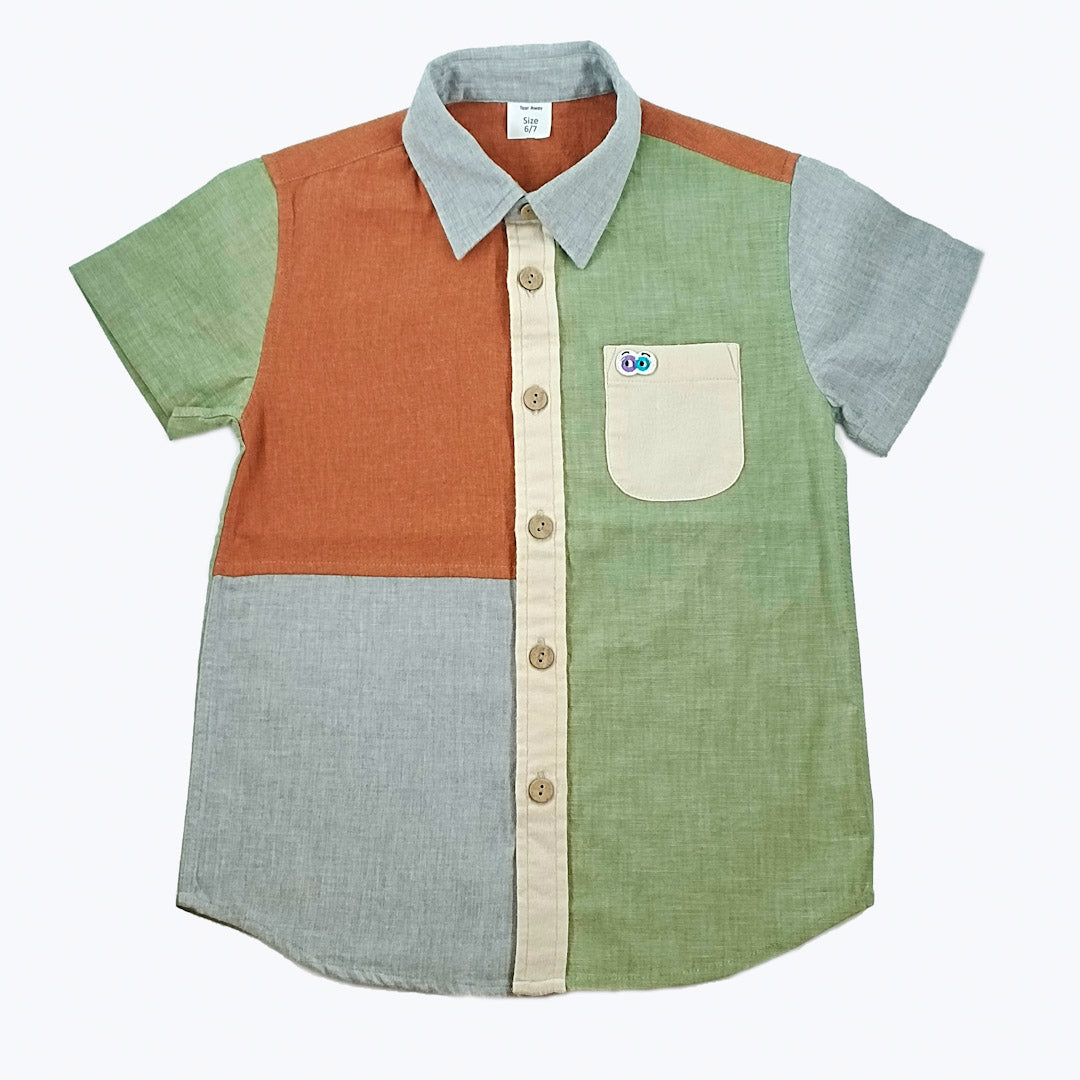 Boys Slate Coral Shirt