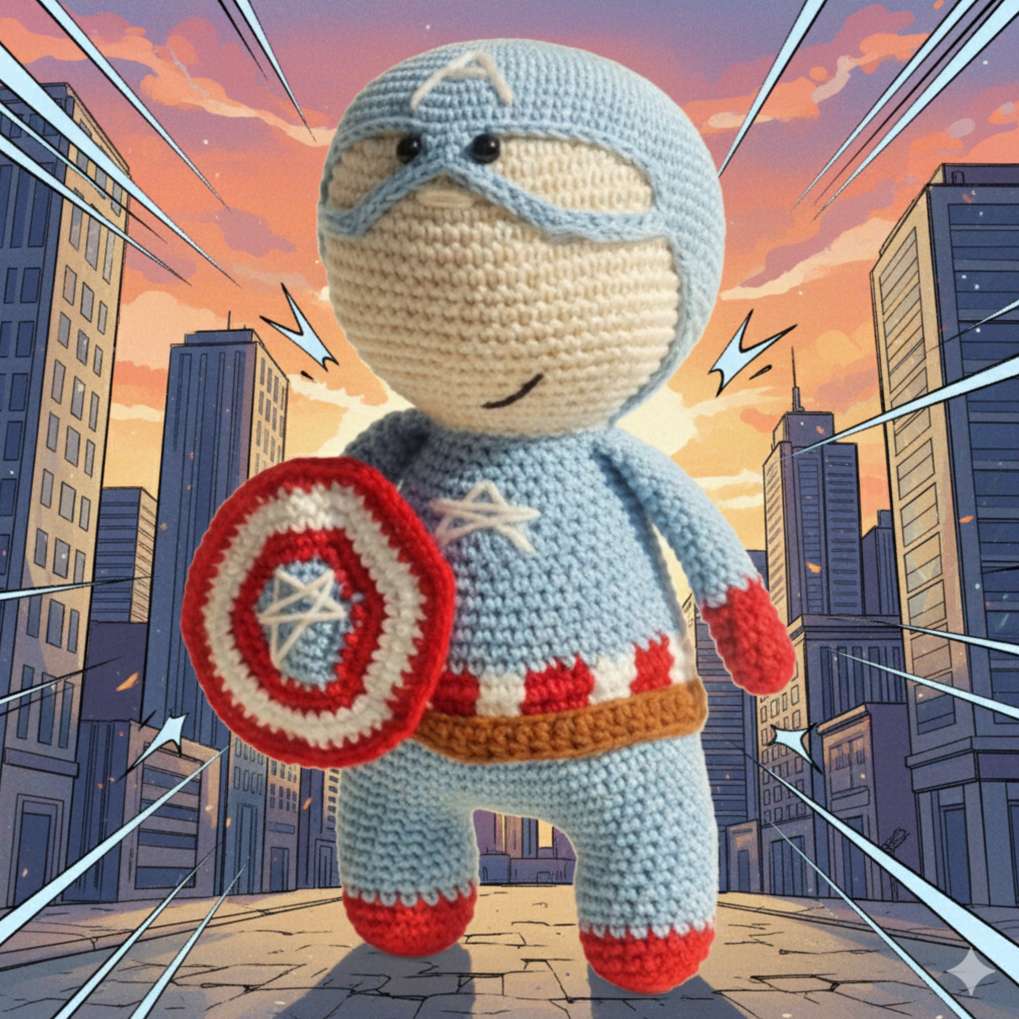 Captain America Crochet Toy