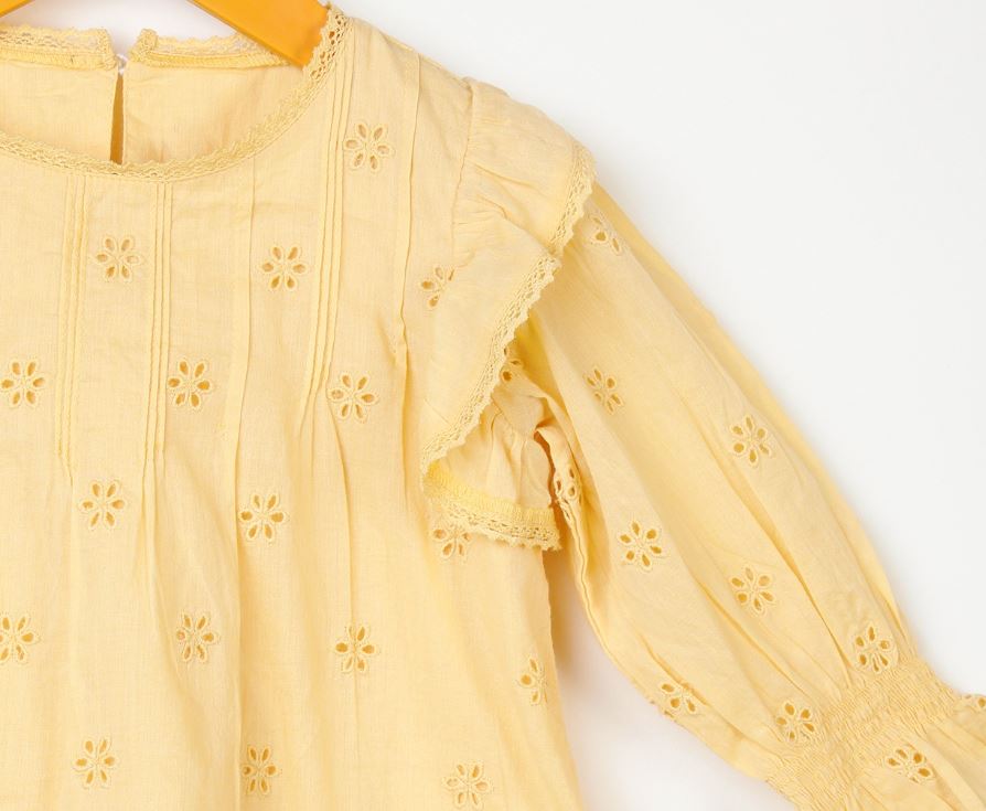 Embroidered Shift - Yellow Dress