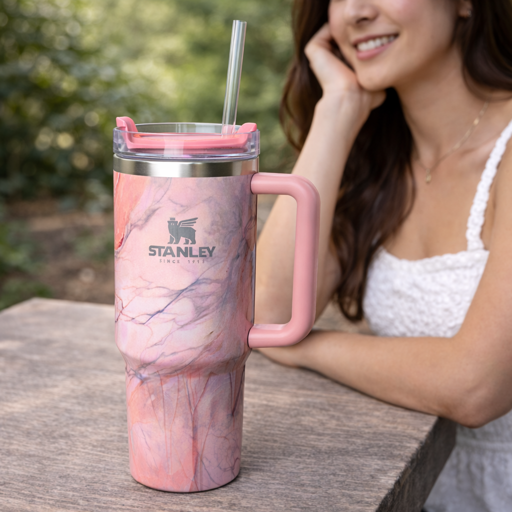 Stanley Swirl x Quencher H2.0 | 1.18L – Rose Quartz Drift