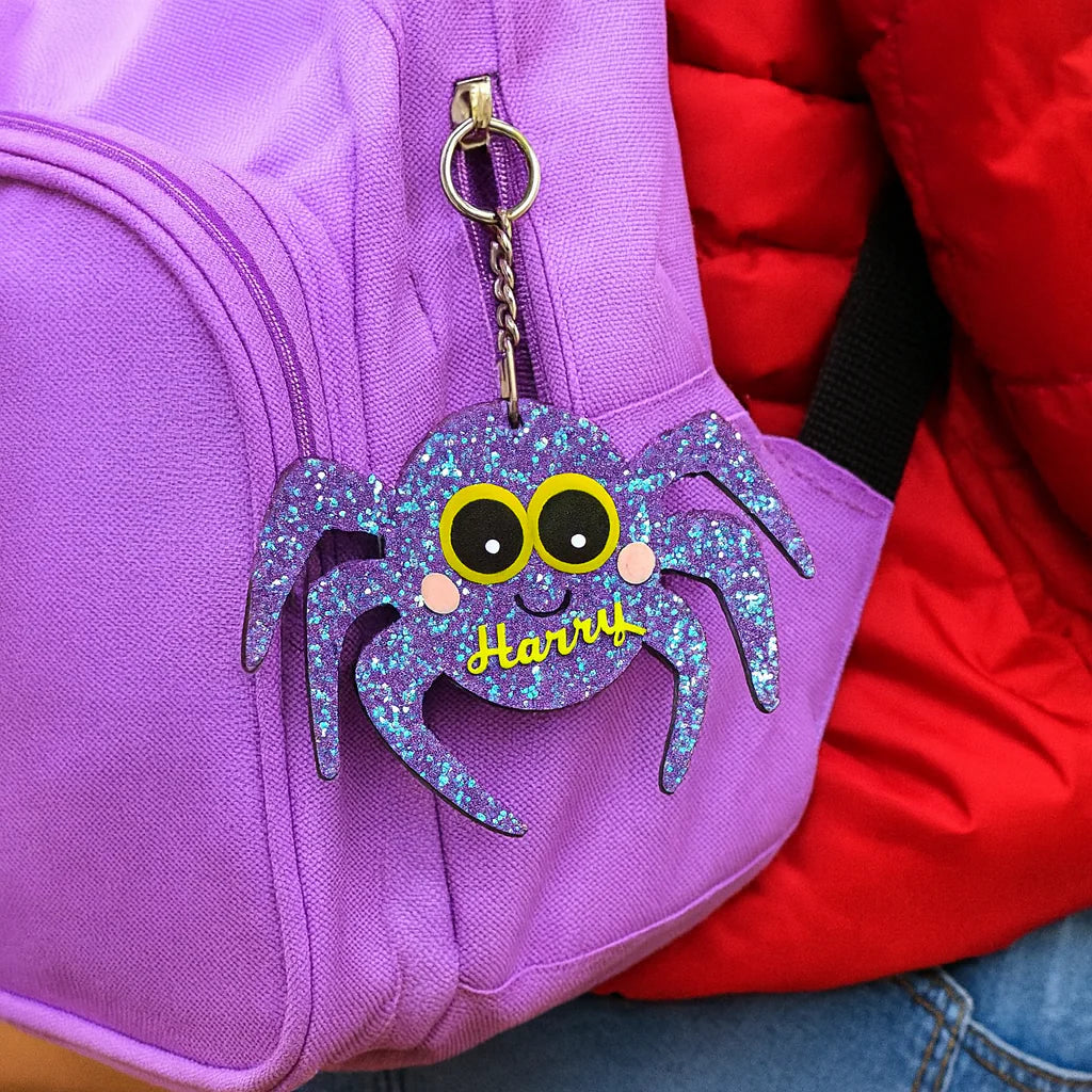 Personalised Halloween Keychain – Sparkle Spider