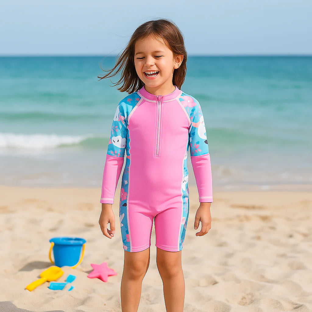 Coral Friends Long Sleeve Swimsuit