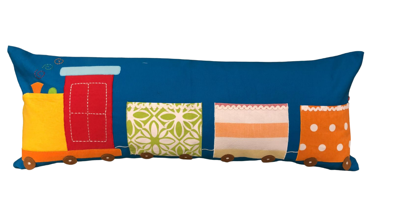 Choo Choo Train - Blue Long Cushion Cover