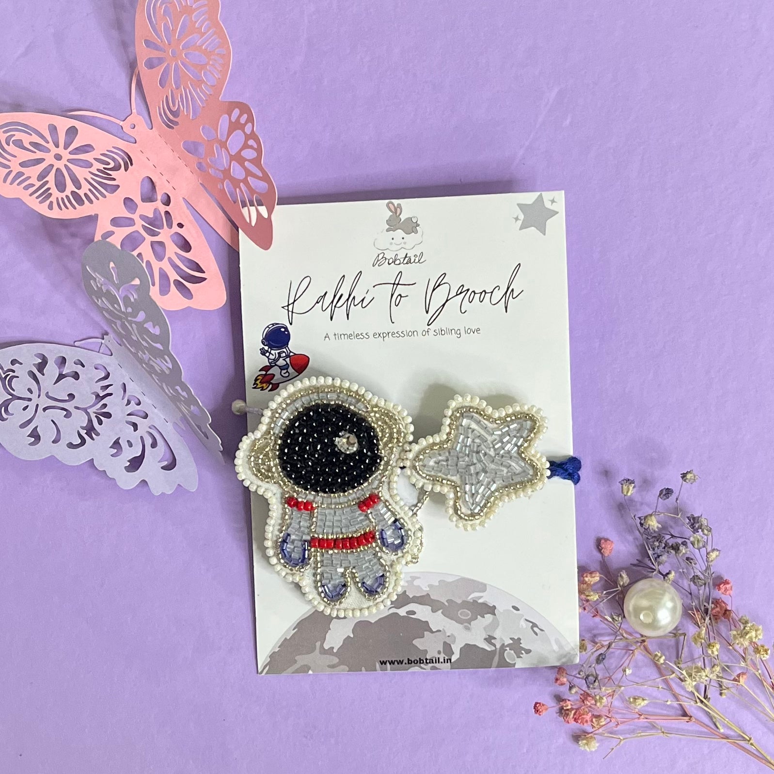 Astro-Tie Of Togetherness - Astronaut Rakhi + Brooch