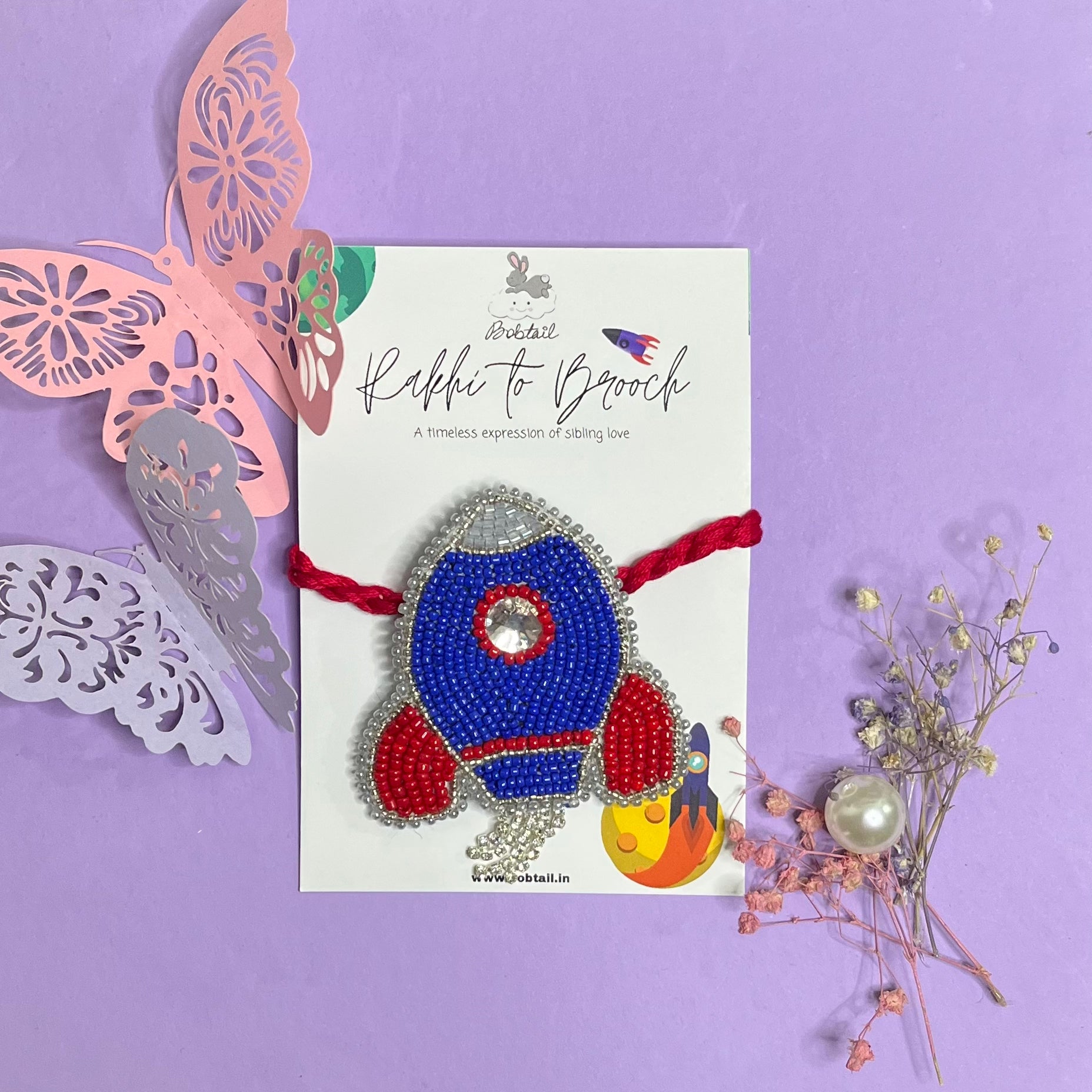 Jet Set Go! - Rocket Rakhi + Brooch