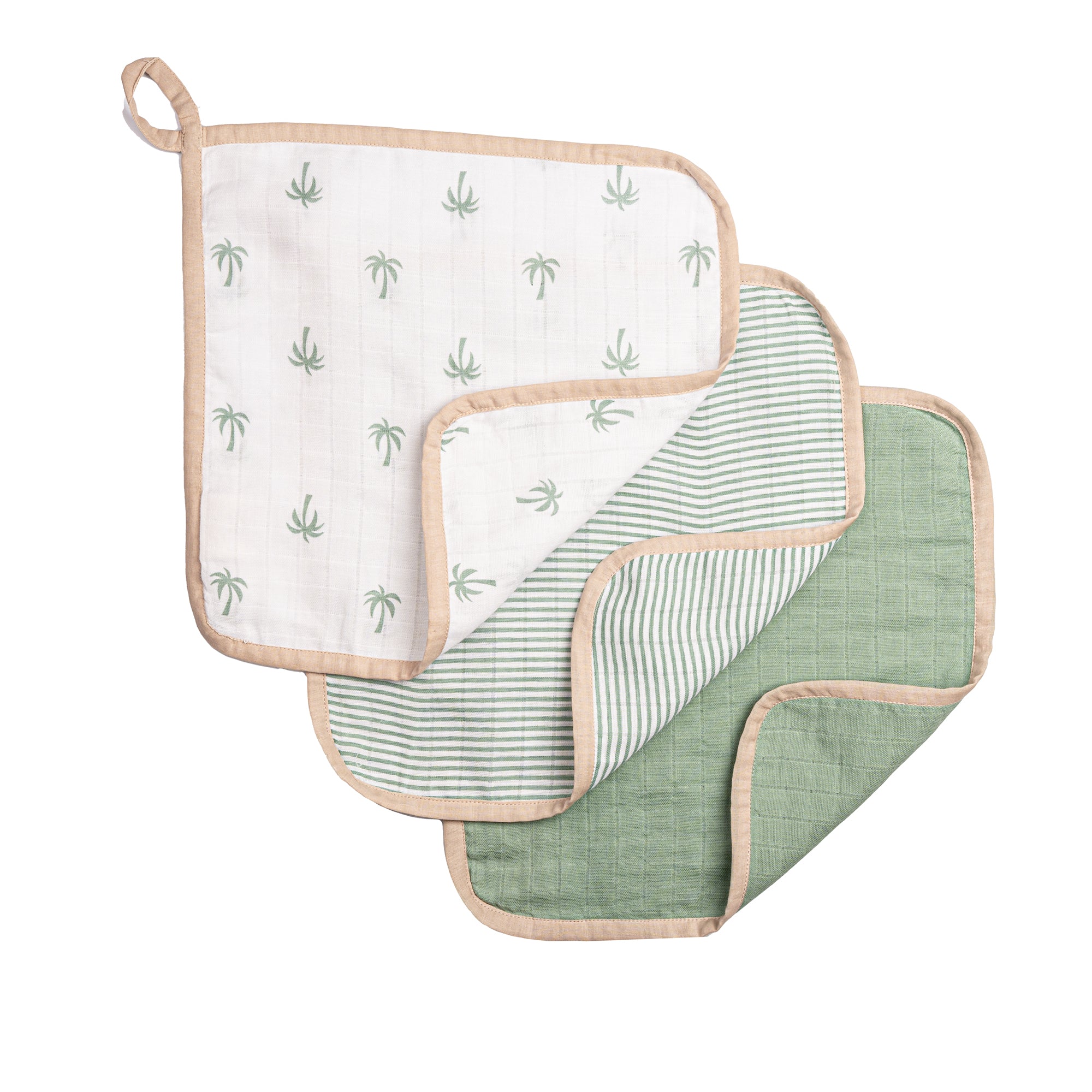 Organic Muslin Washcloths - Set of 3 – Plam