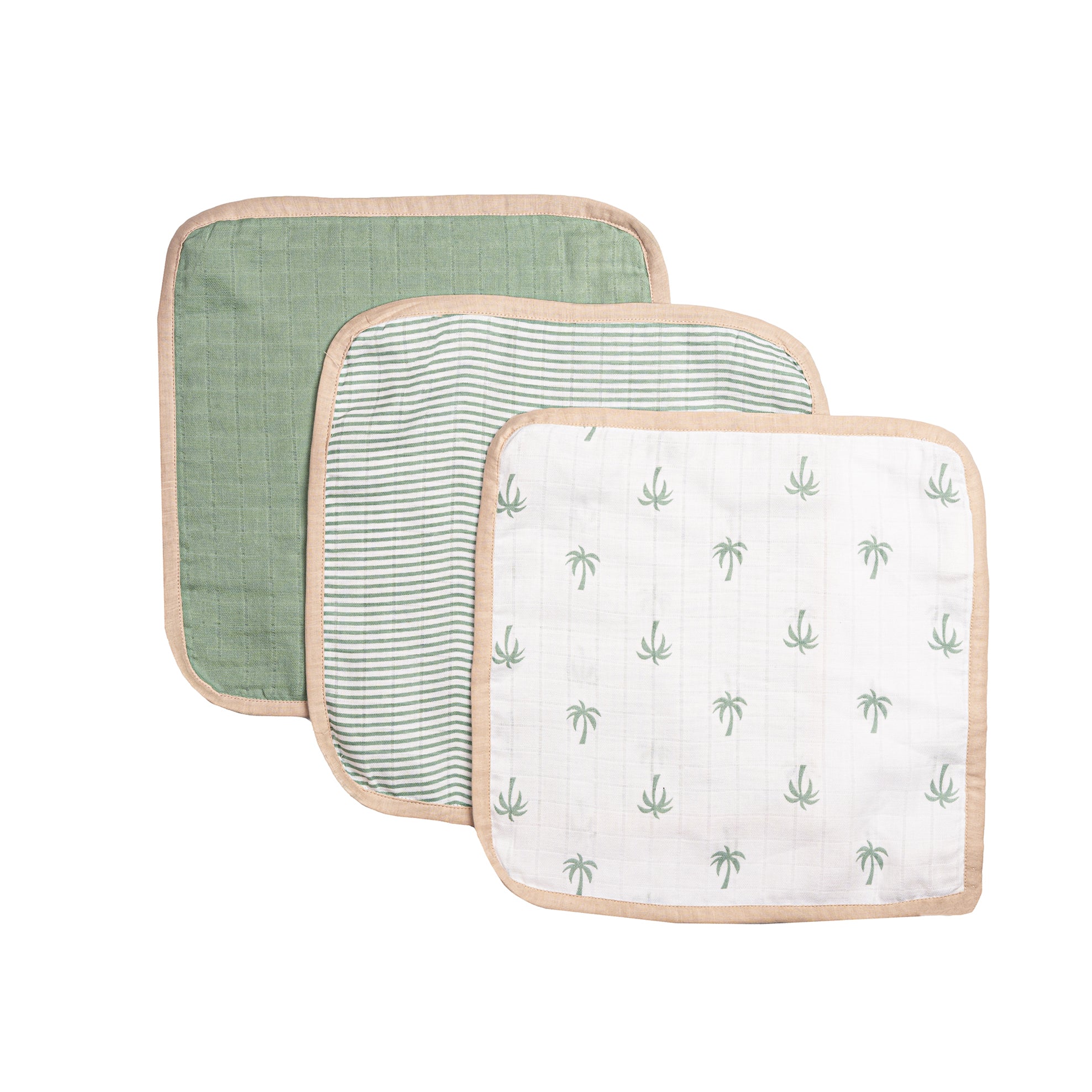 Organic Muslin Washcloths - Set of 3 – Plam