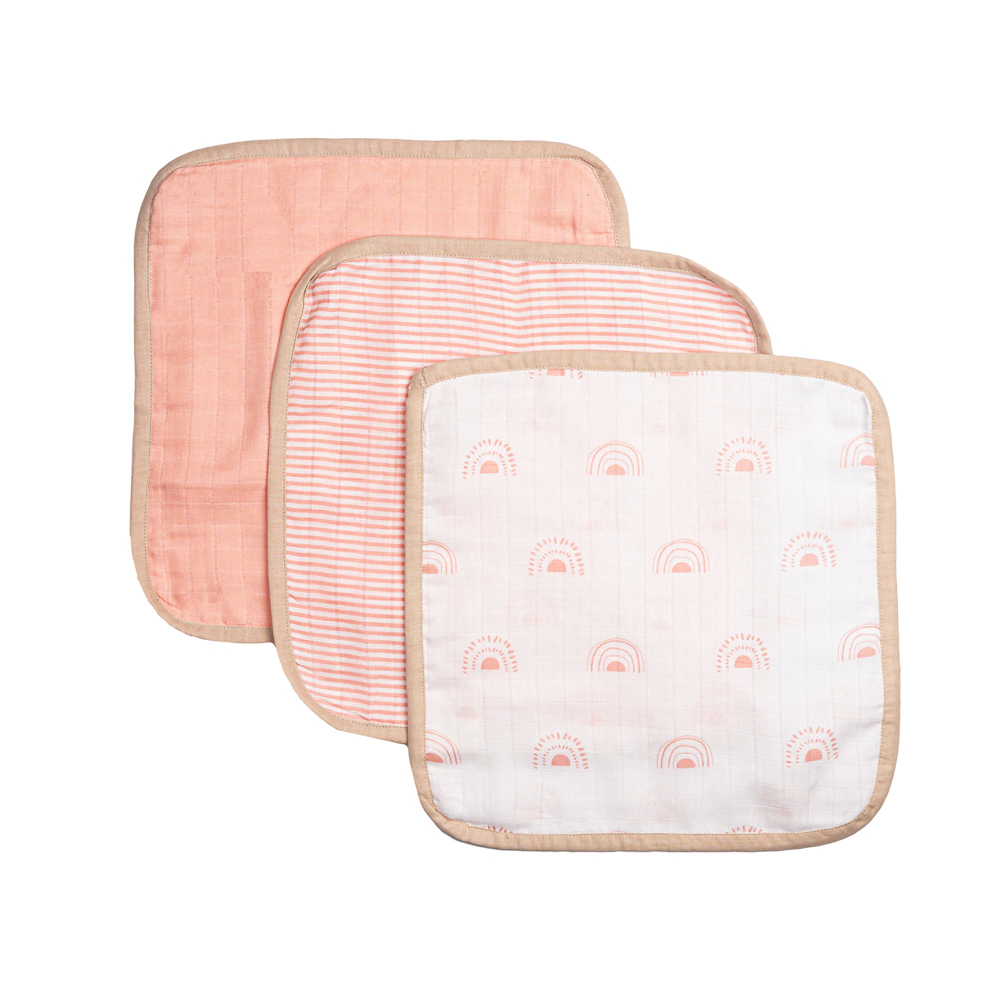 Organic Muslin Washcloths - Set of 3 - Rainbow