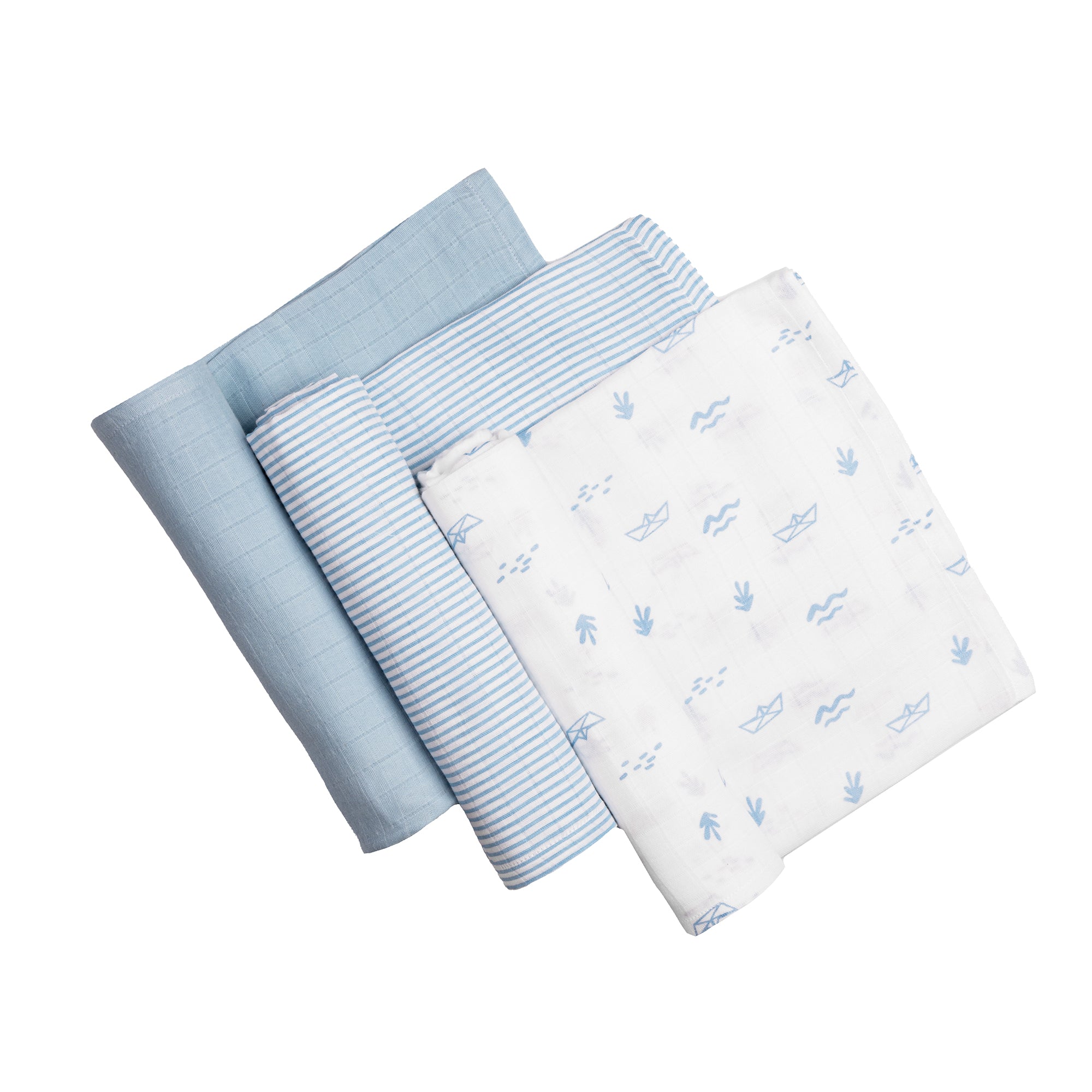 Organic Muslin Swaddles - Set of 3 – Boat