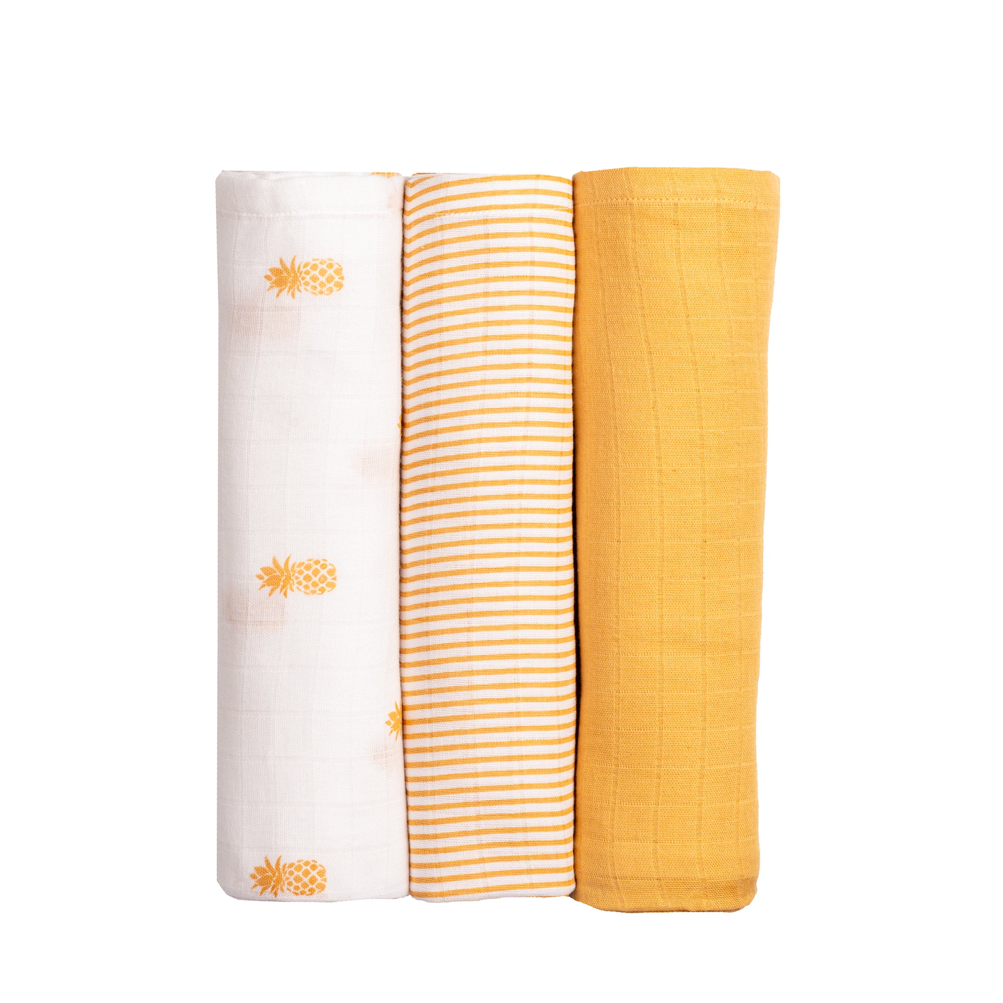 Organic Muslin Swaddles - Set of 3 – Pineapple