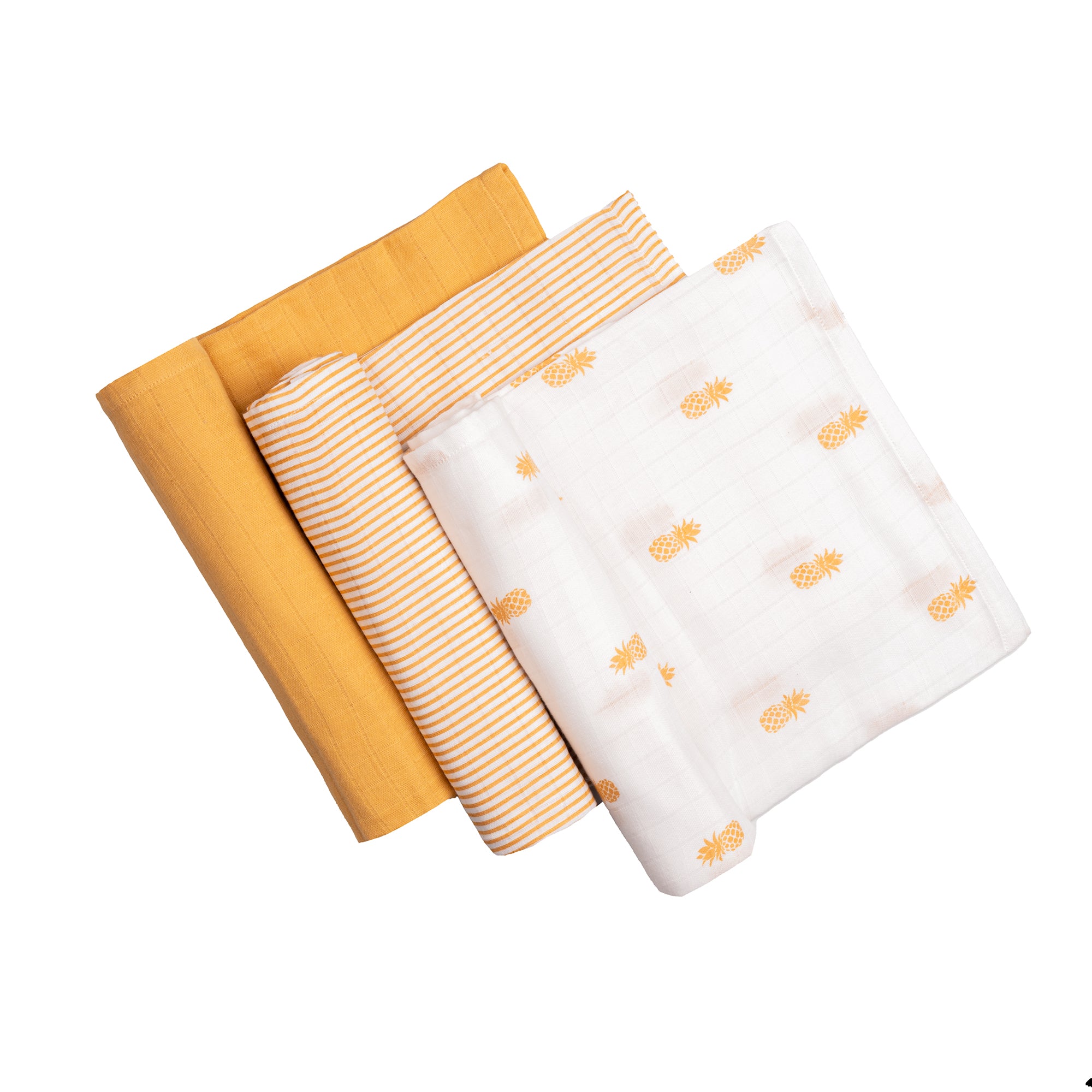 Organic Muslin Swaddles - Set of 3 – Pineapple