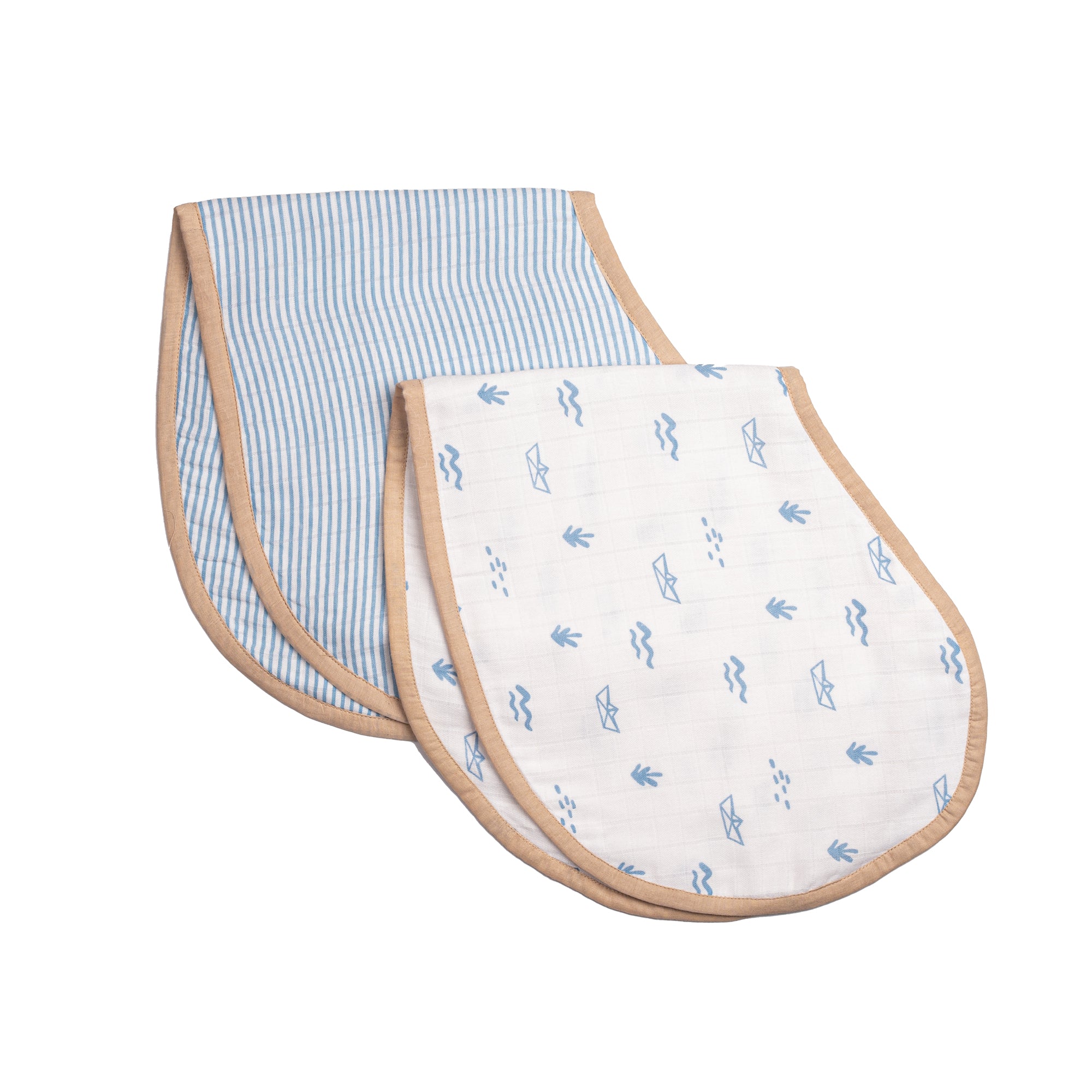 Organic Muslin Burp Cloth & Bib - Pack of 2 – Boat