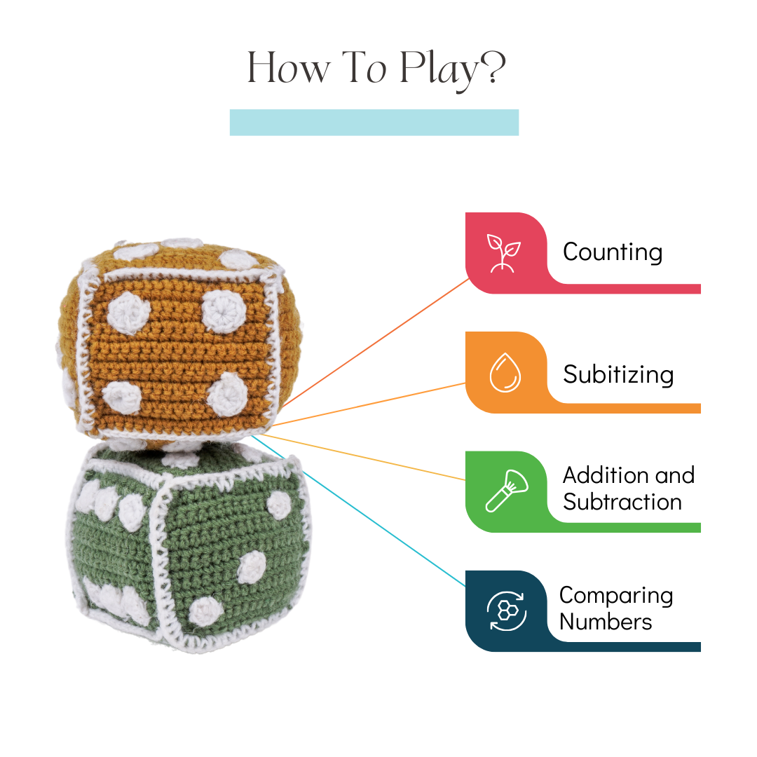 Crochet Dice | Early Math Toy (2 Pcs) - Totdot