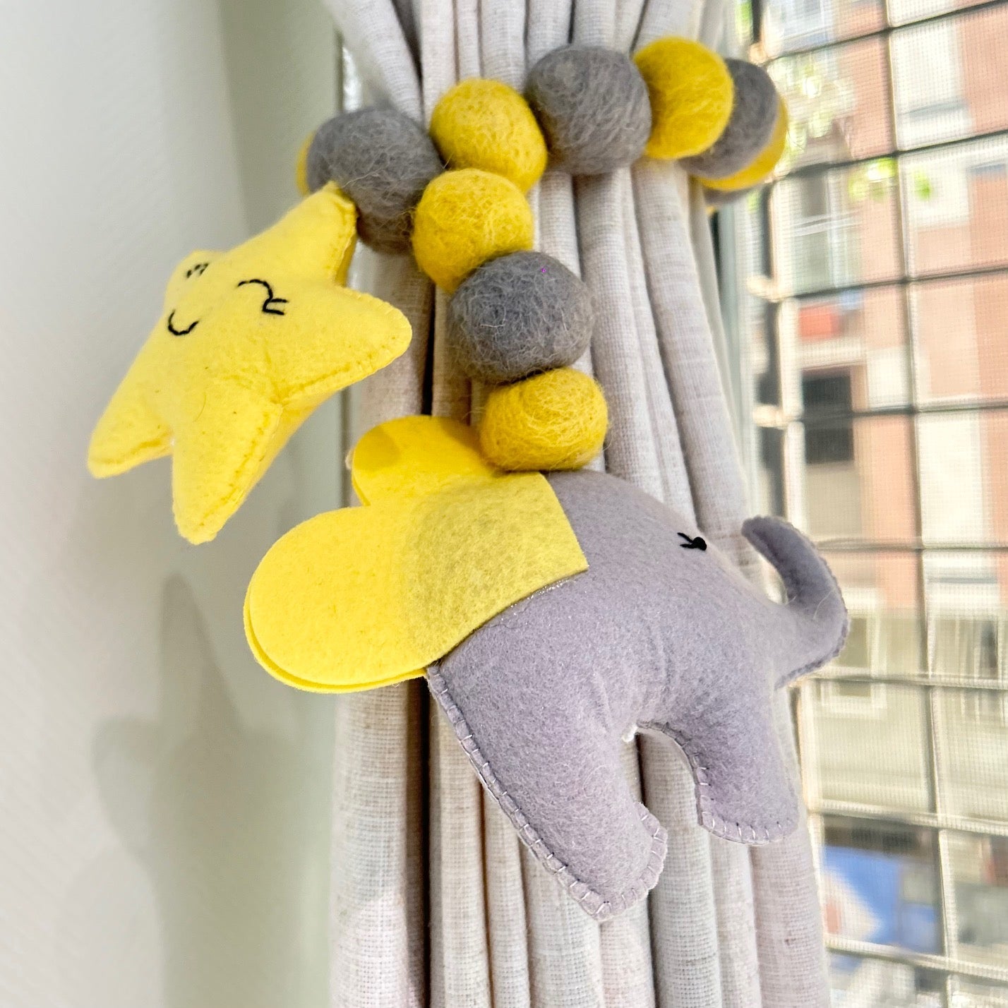 Baby Ellie (Grey) - Curtain Tie