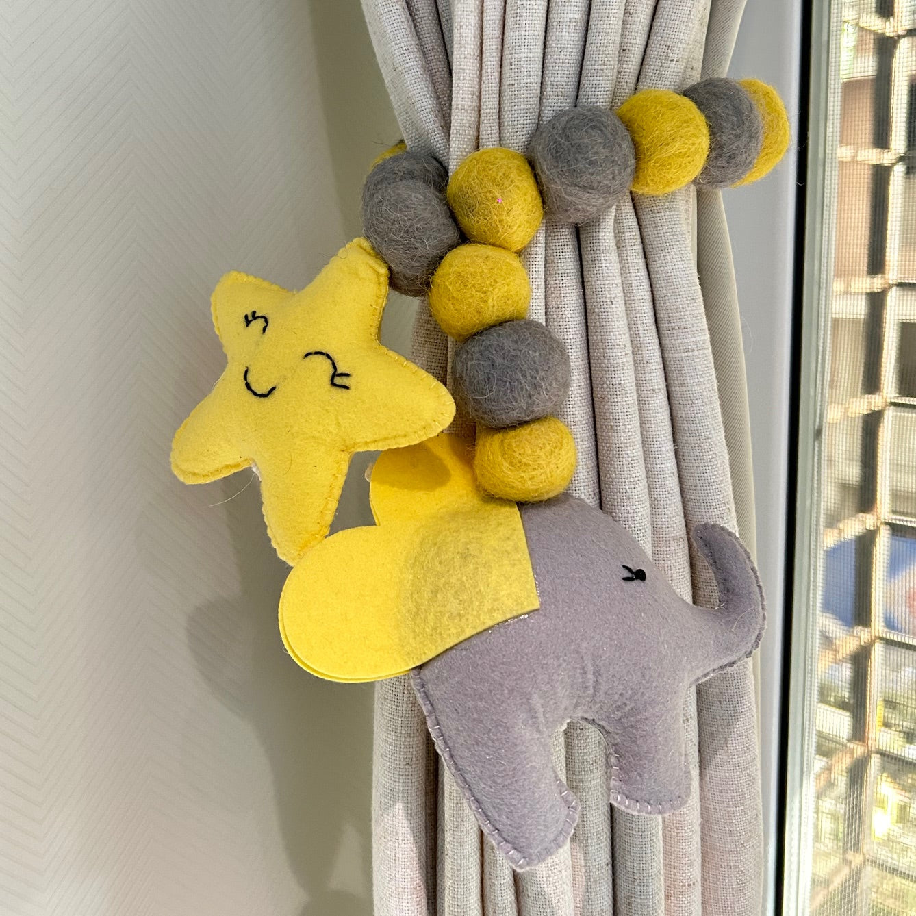 Baby Ellie (Grey) - Curtain Tie