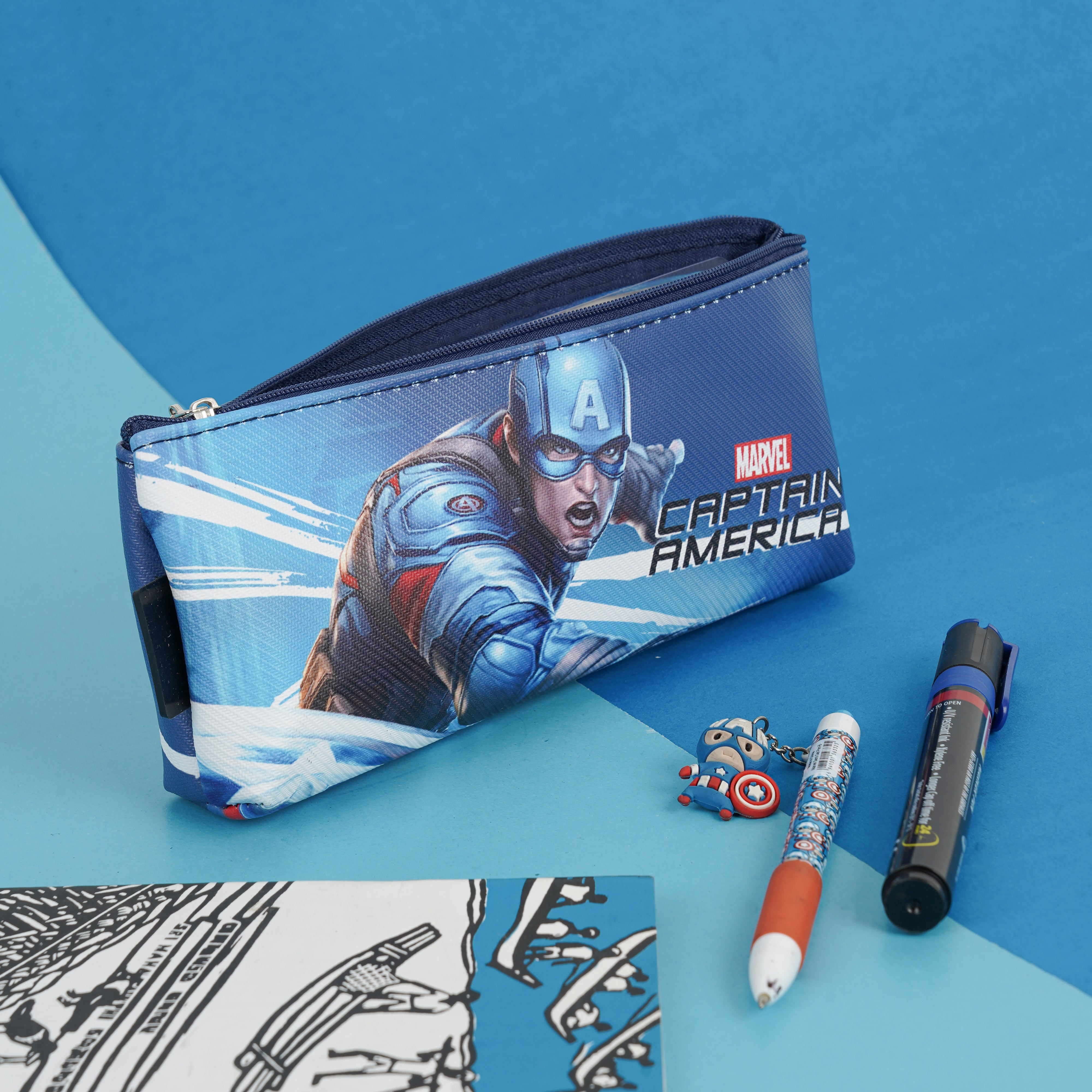 Pencil Box Zipper Pouches - Captain America