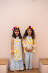 Blue lotus bloom kurta set