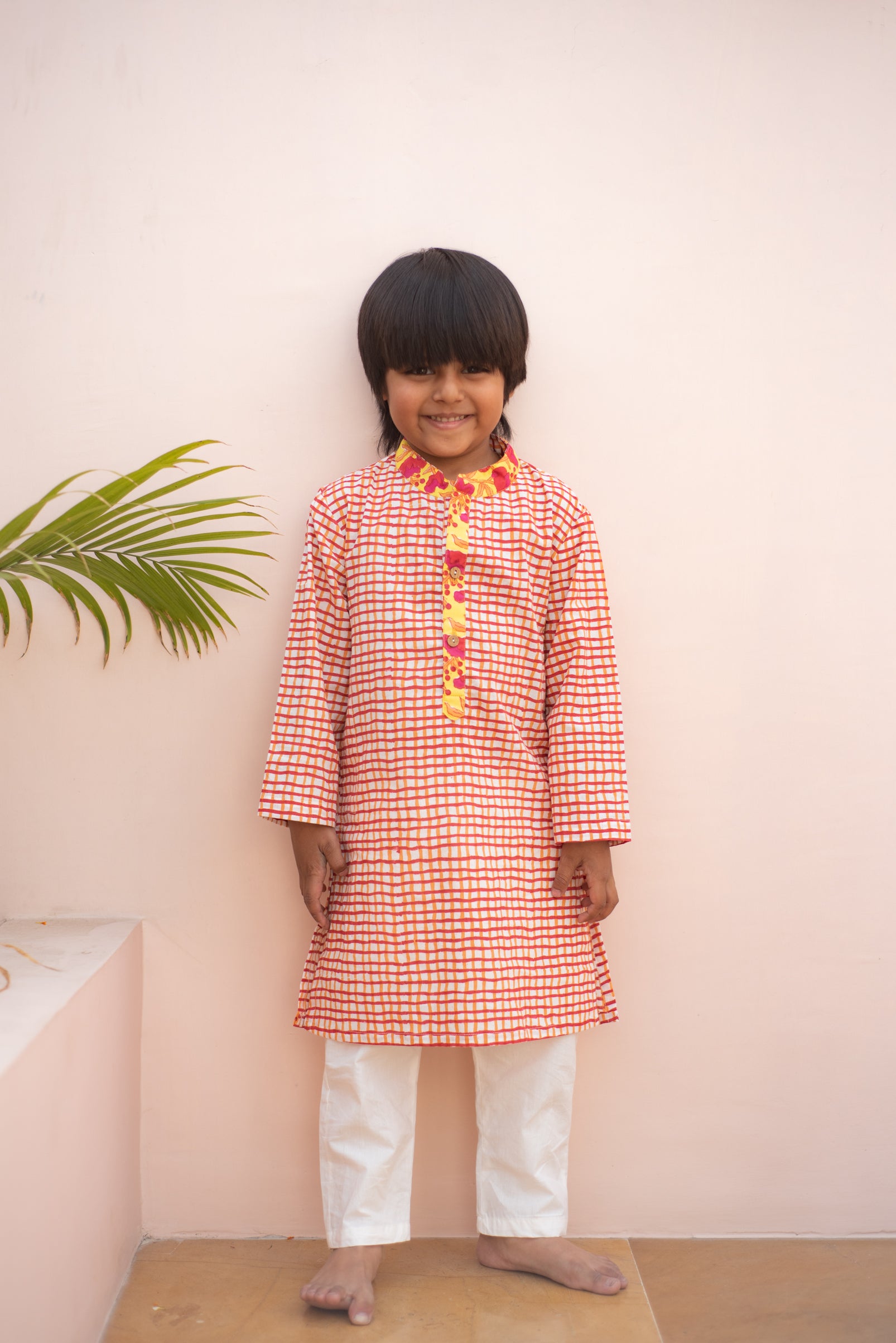 Red Checks Kurta - Totdot