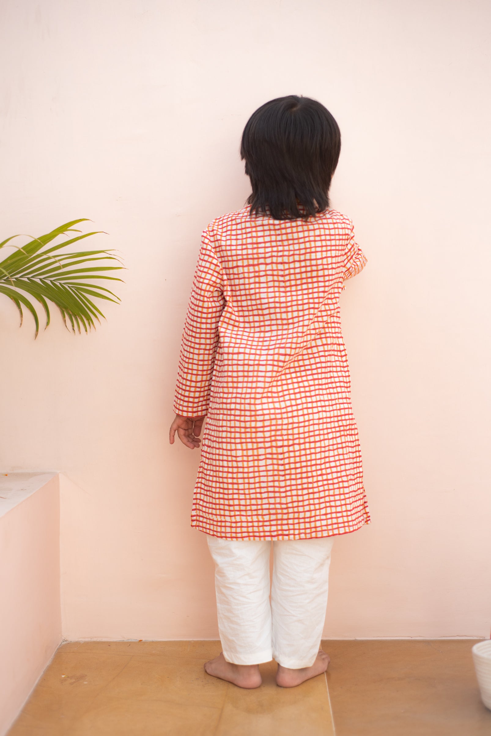 Red Checks Kurta - Totdot