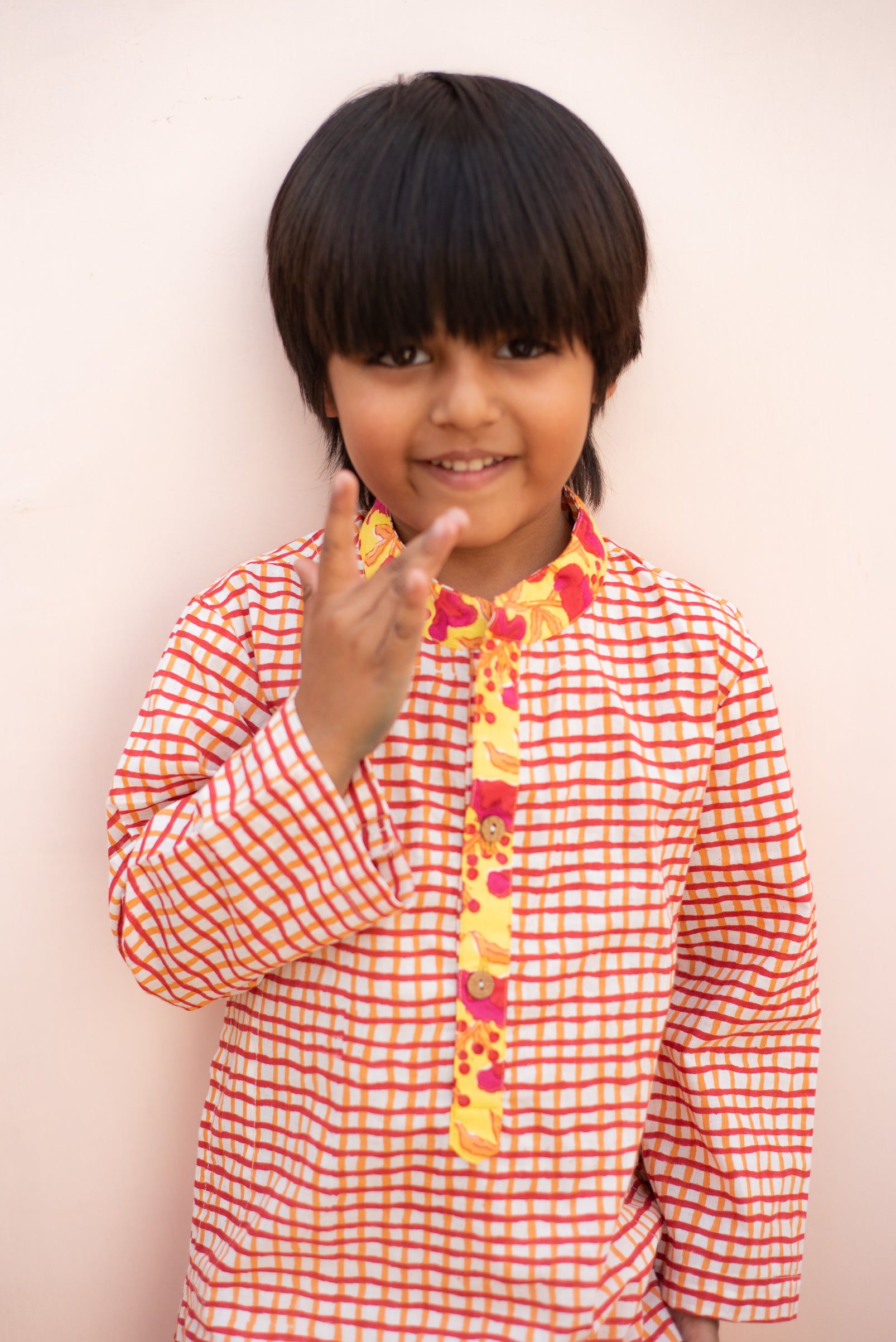 Red Checks Kurta - Totdot