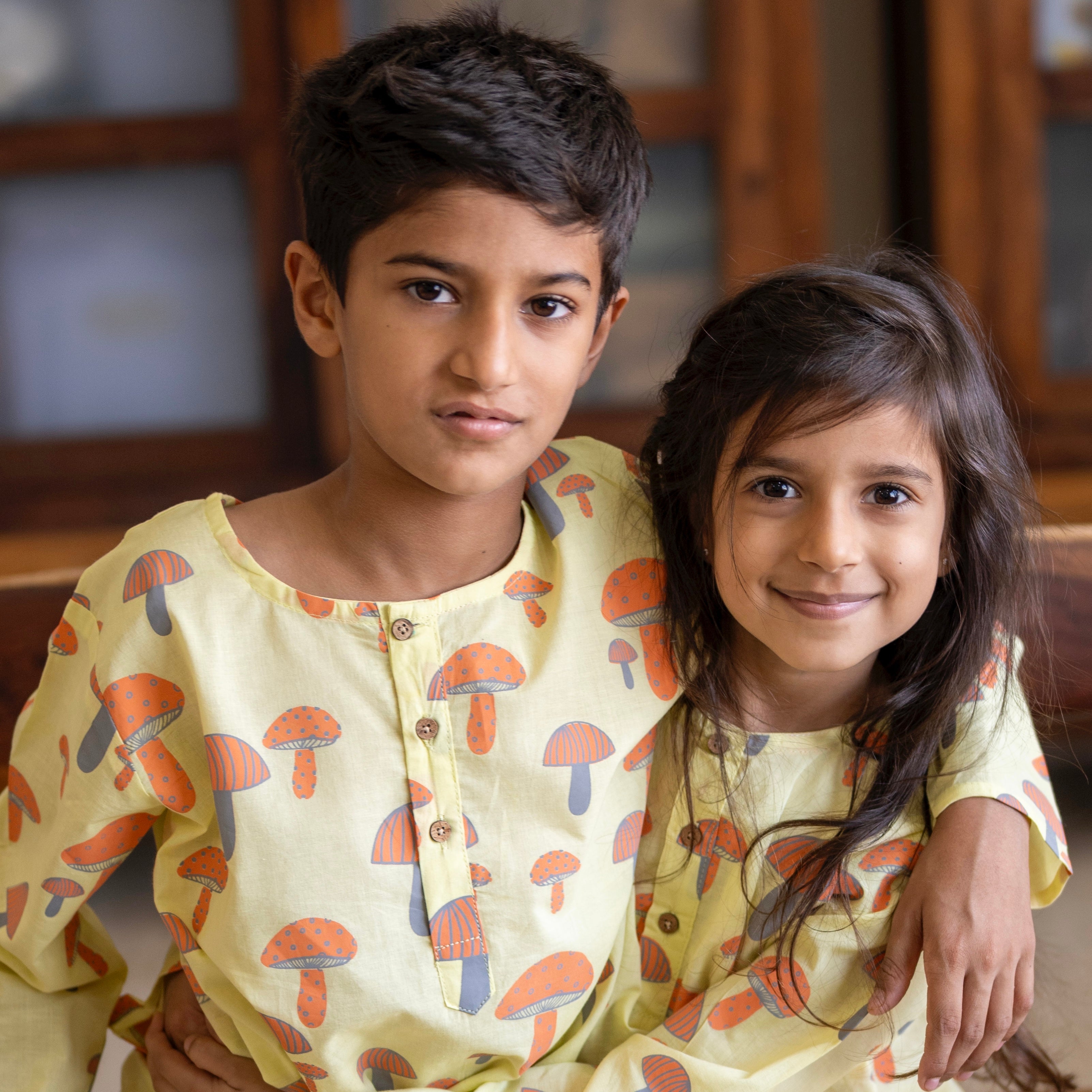 A Cluster of Mushrooms' Kurta Pyjama Set