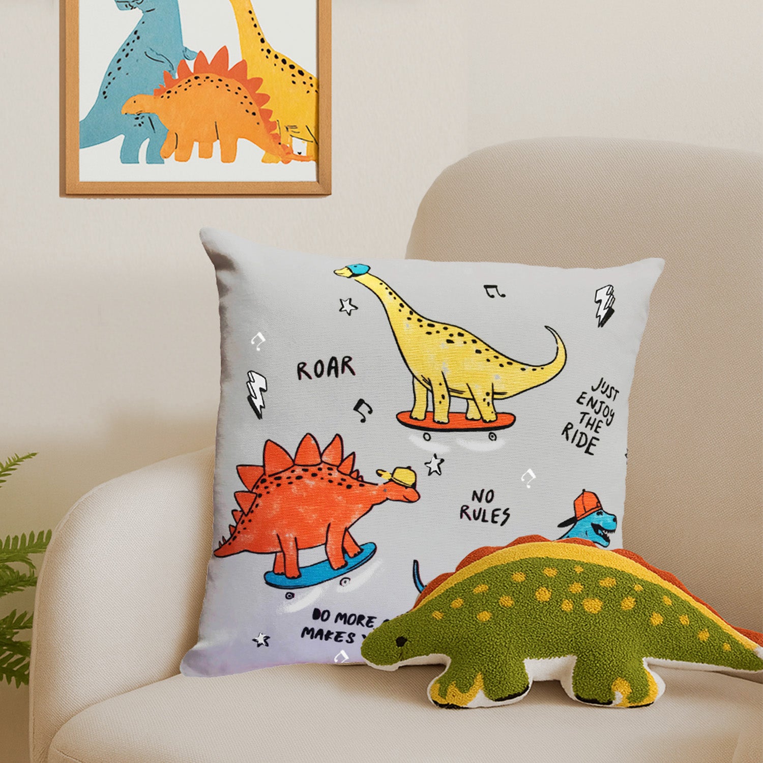 Dino rock N Roll Cushion Cover