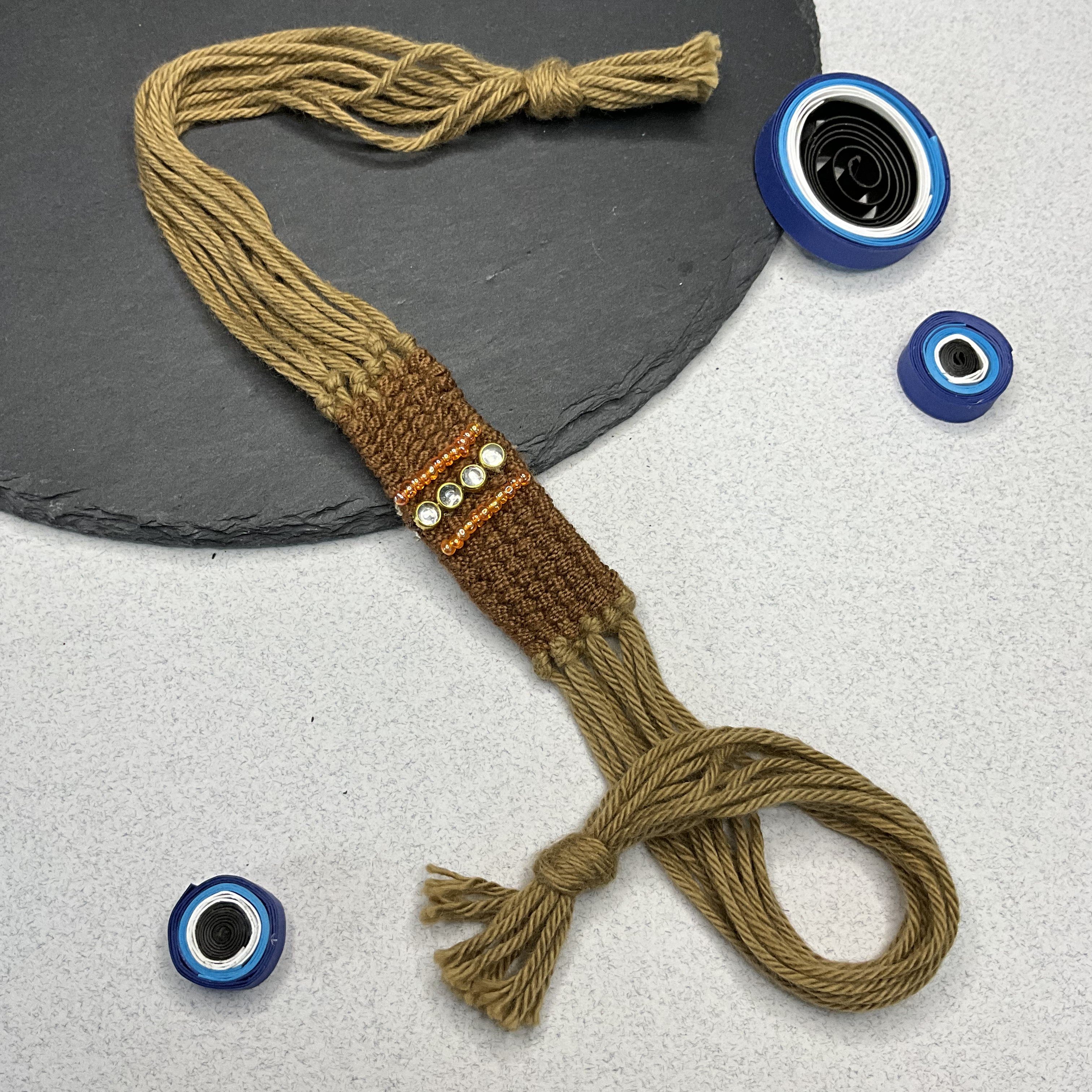 Earthy Weaved Threads Rakhi