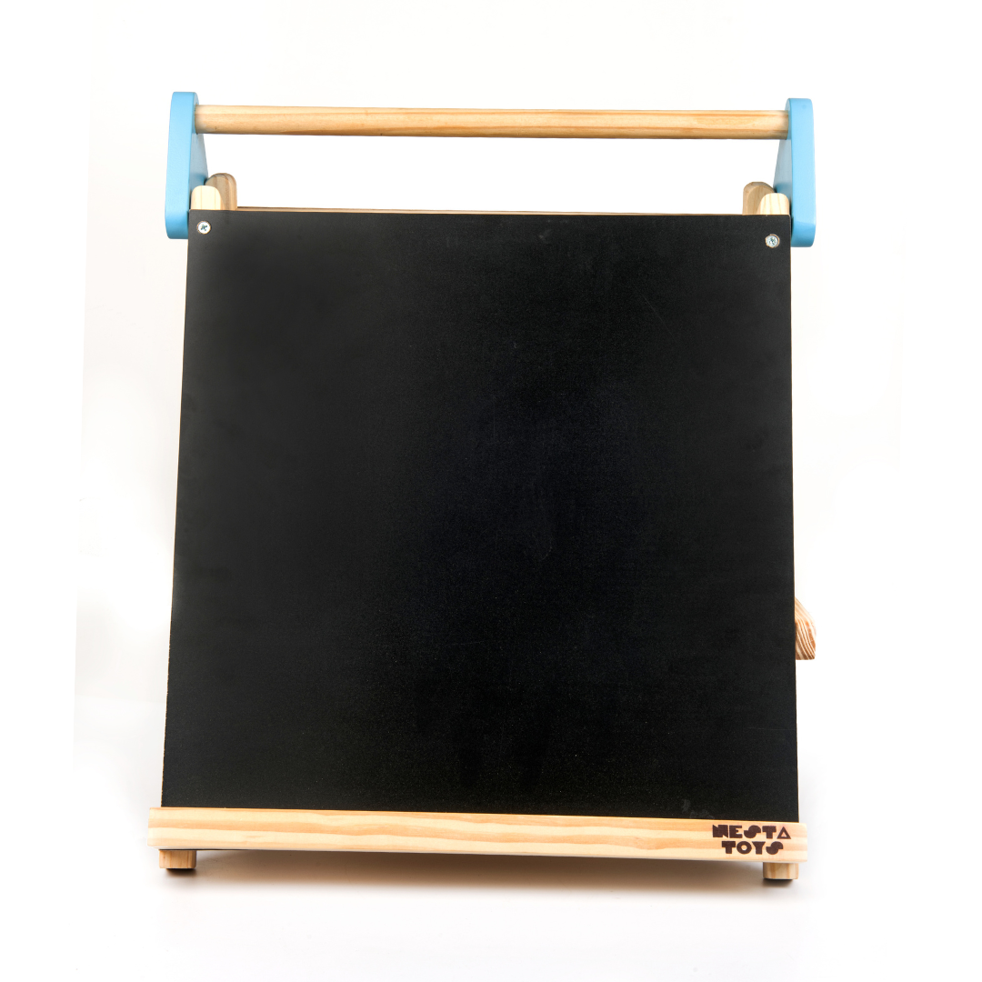 3-in-1 Wooden Tabletop Easel with Blackboard, Whiteboard, Paper Roll, & Accessories