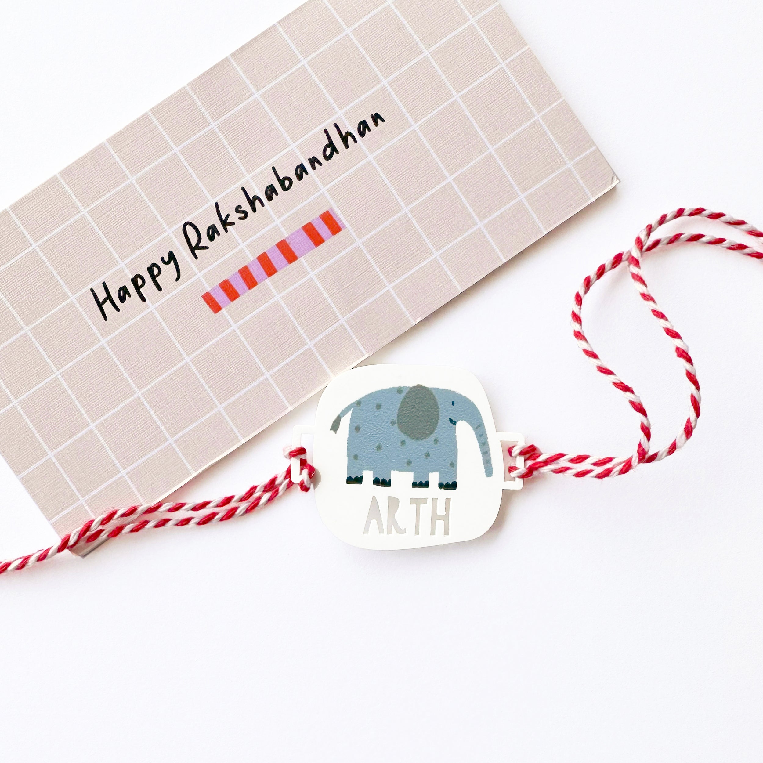 Personalised printed elephant rakhi for kids – Totdot