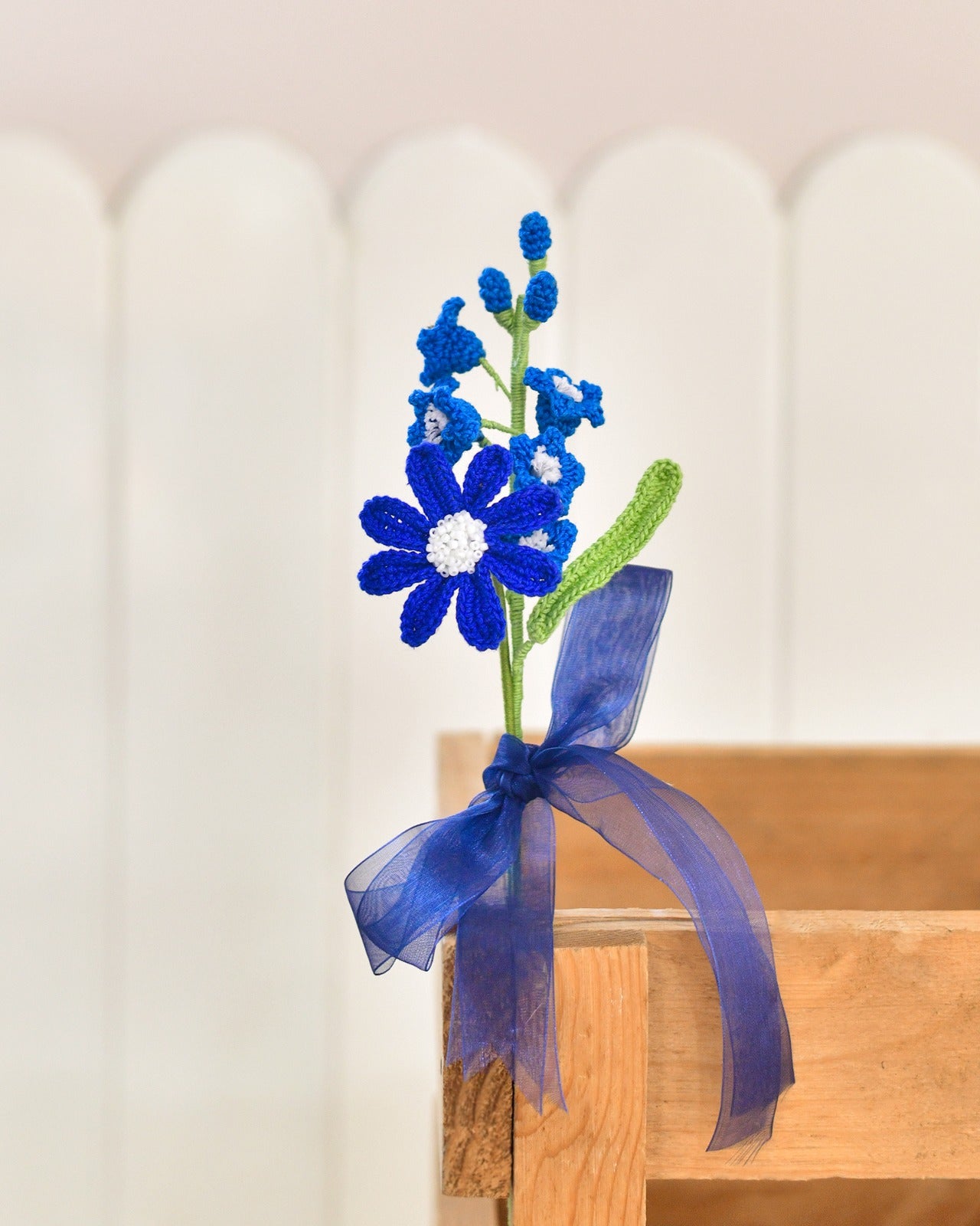 Handmade Blue Daisy Crochet Bouquet - Mother’s Day Gift Idea