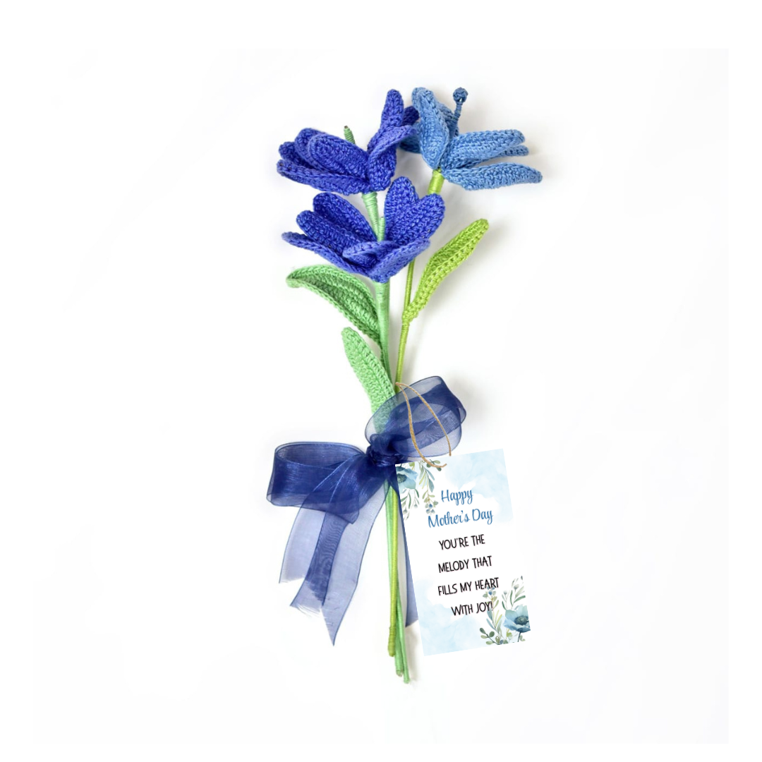 Forever Blue Tulips - Crochet Flower Bouquet for Mother’s Day