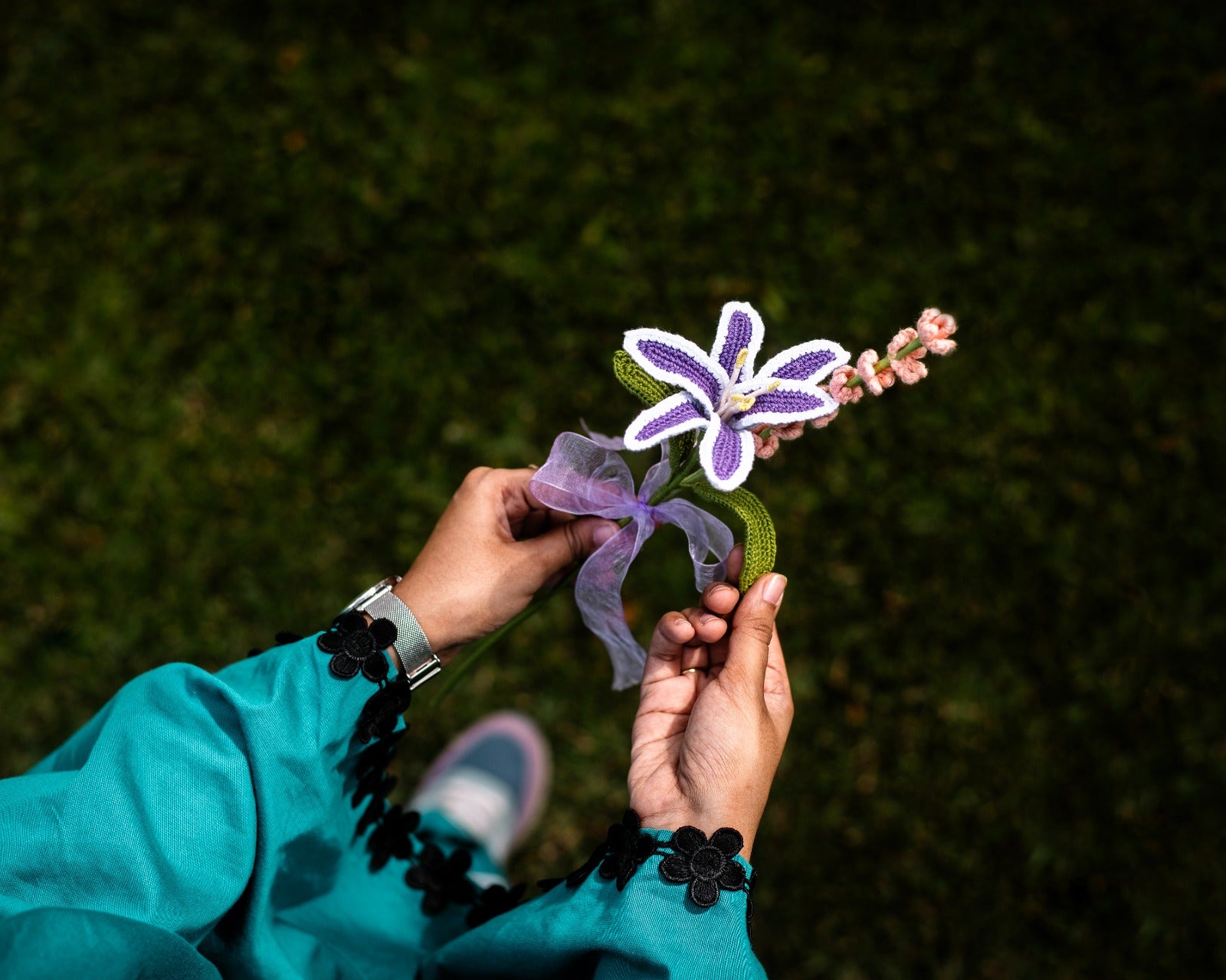 Crochet Purple Lily Bouquet - Handmade Mother’s Day Floral Gift