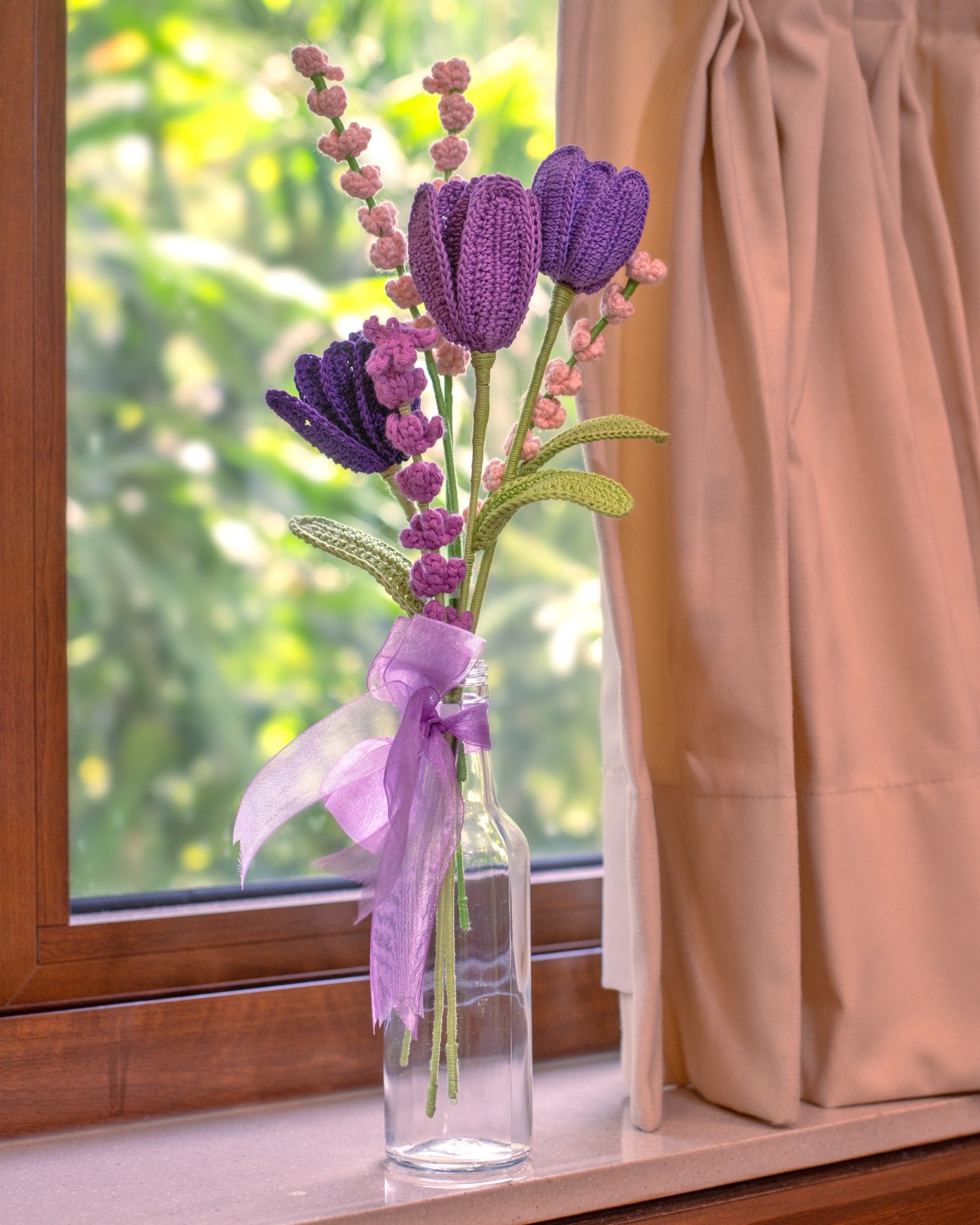 Crochet Tulip Vase Bouquet - Handmade Mother’s Day Flowers