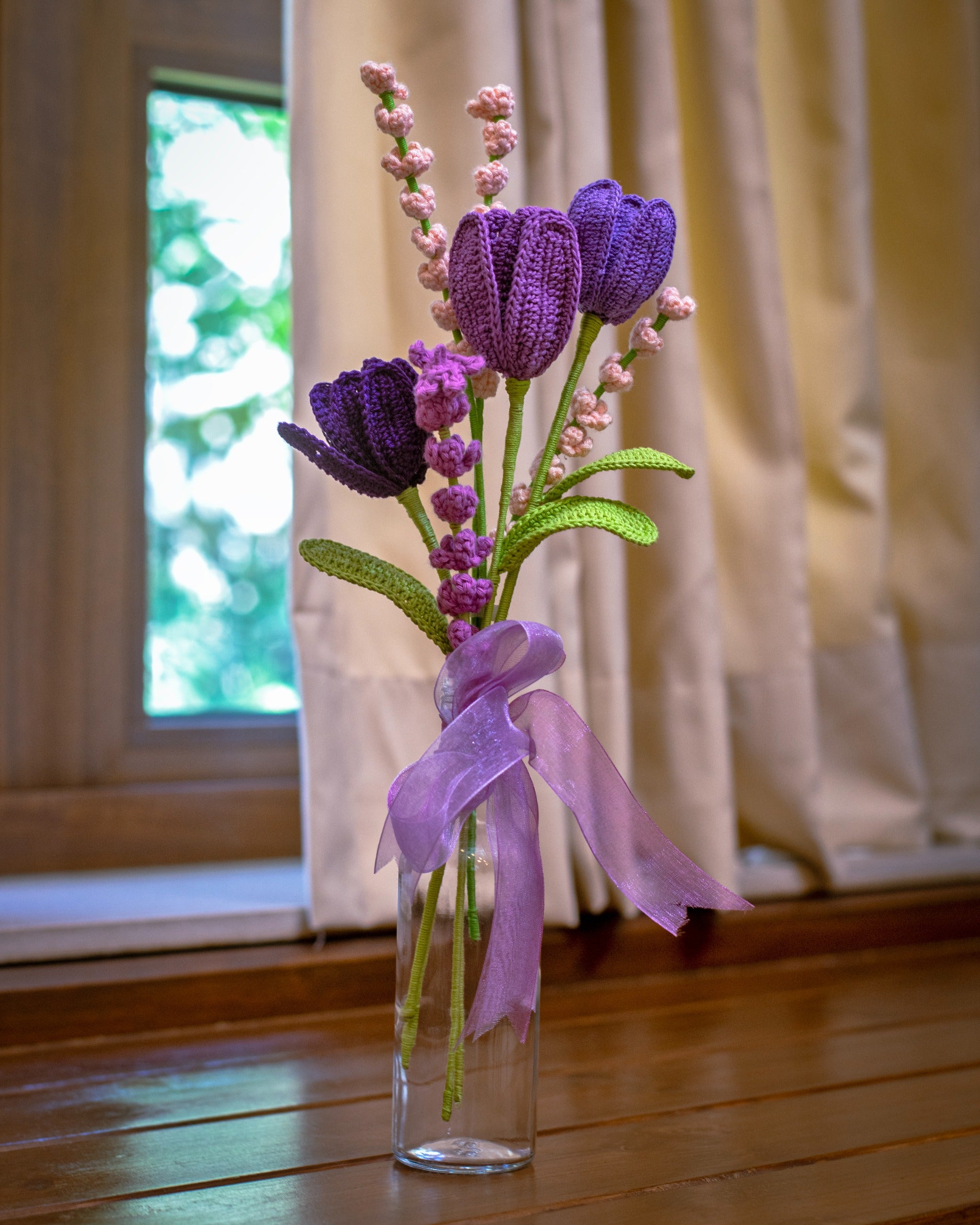 Crochet Tulip Vase Bouquet - Handmade Mother’s Day Flowers