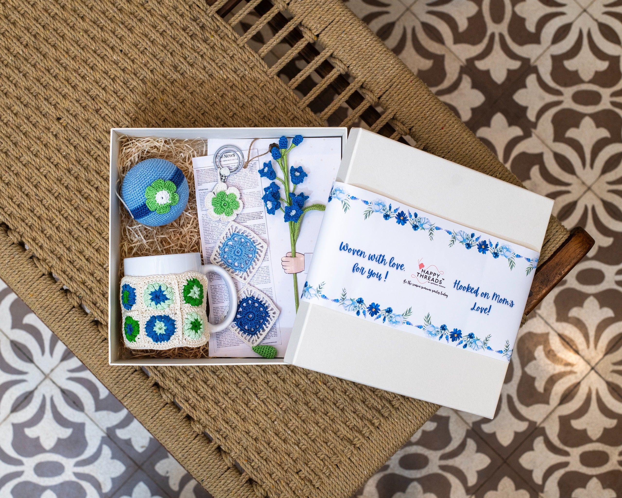 Handmade Mother's Day Gift Hamper Box- Blue