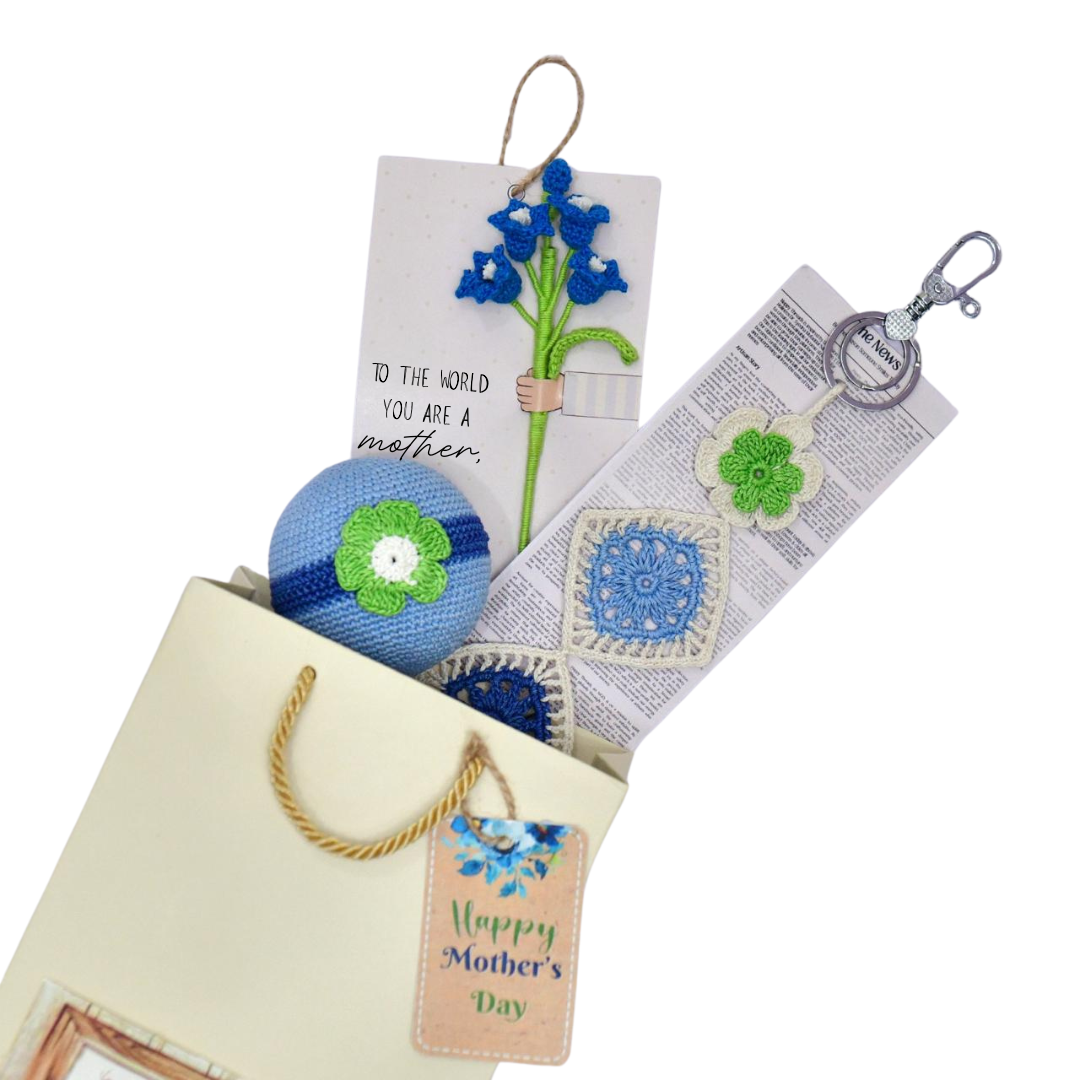 Blue Bloom Bliss – Mother’s Day Crochet Gift Hamper Set