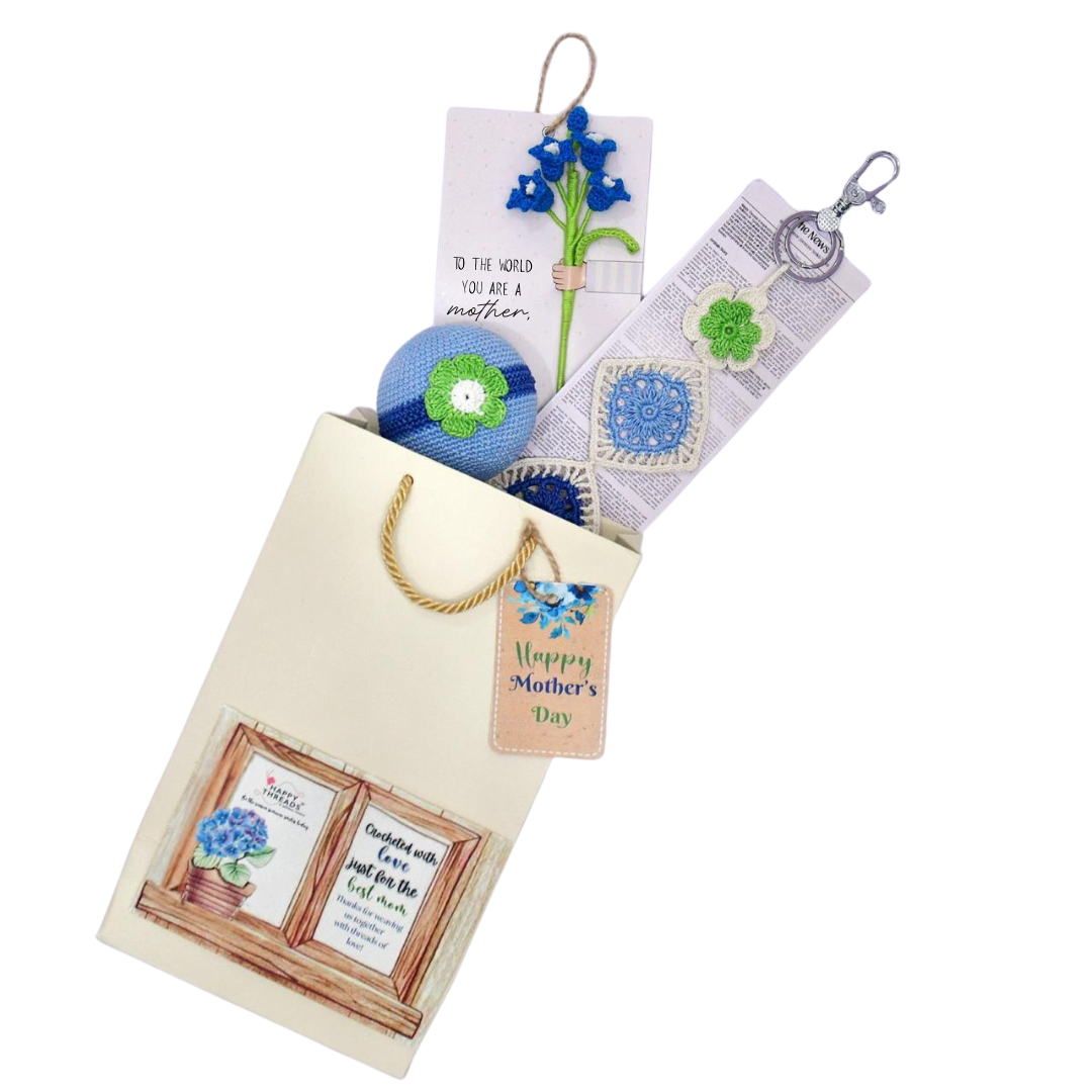 Blue Bloom Bliss – Mother’s Day Crochet Gift Hamper Set