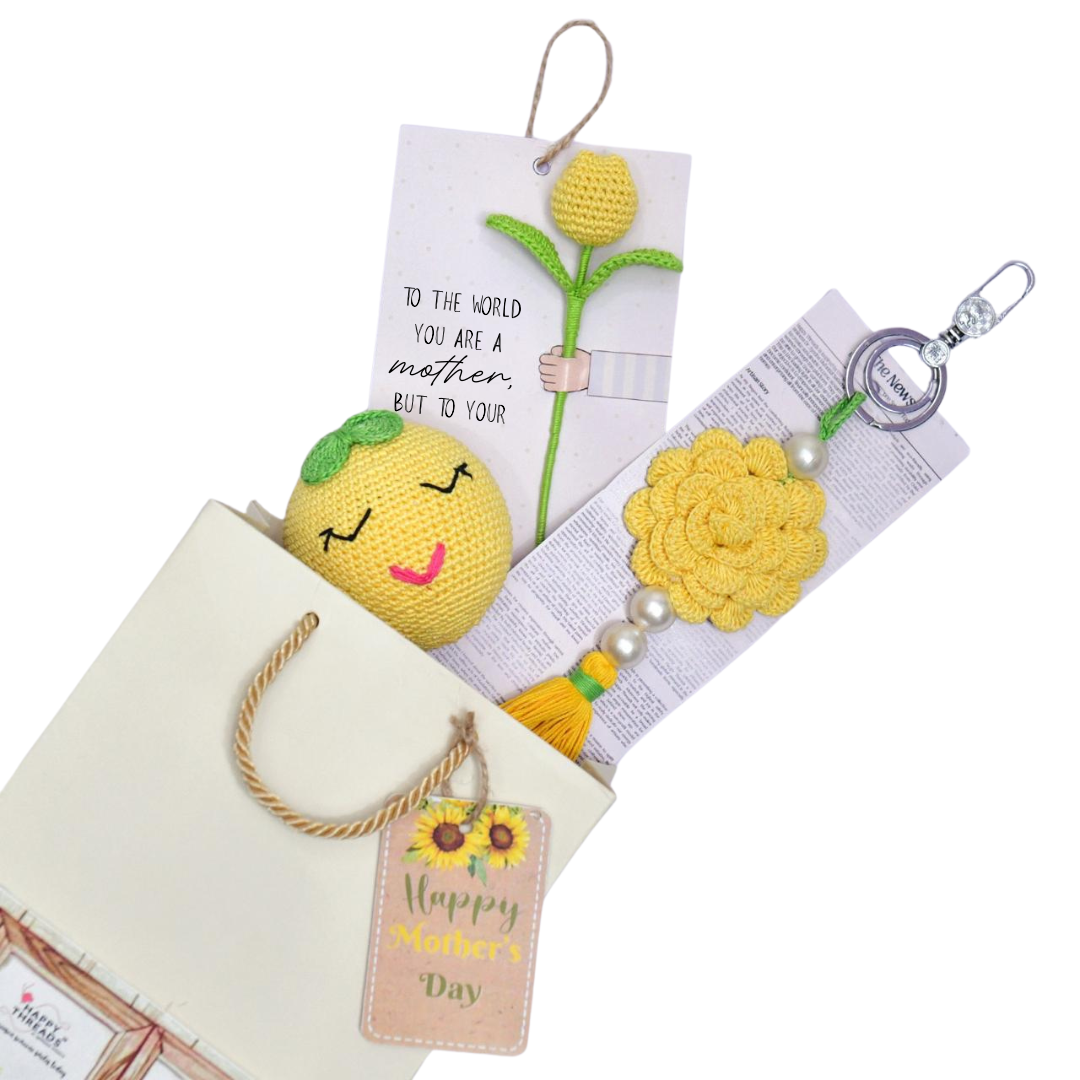 Golden Glow – Yellow Crochet Mother’s Day Hamper Gift Set