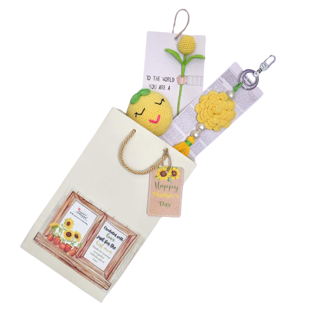 Golden Glow – Yellow Crochet Mother’s Day Hamper Gift Set
