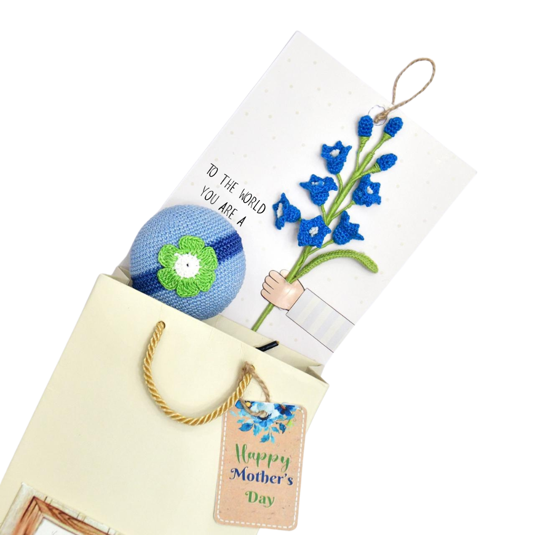 Blue Hugs & Loops – Cute Mother's Day Hamper with Handmade Touch