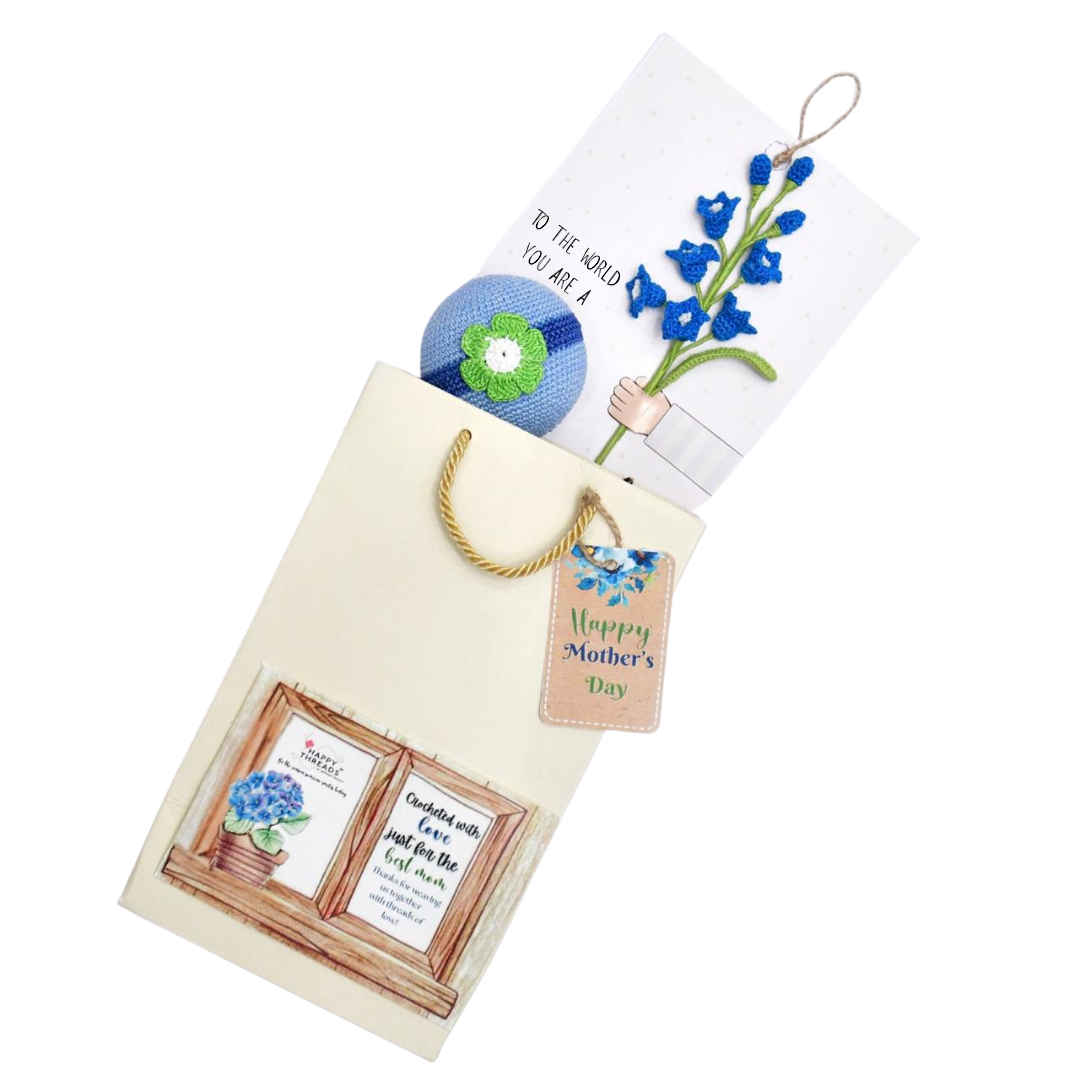 Blue Hugs & Loops – Cute Mother's Day Hamper with Handmade Touch