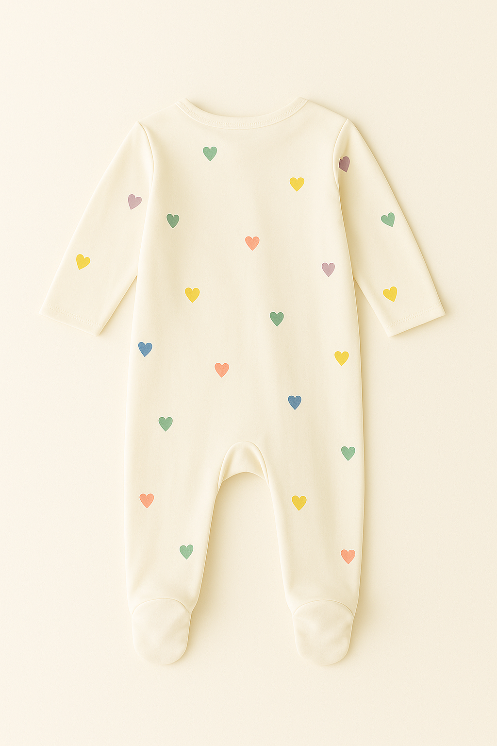Colourful Hreat Print Full Sleeves Bodysuit