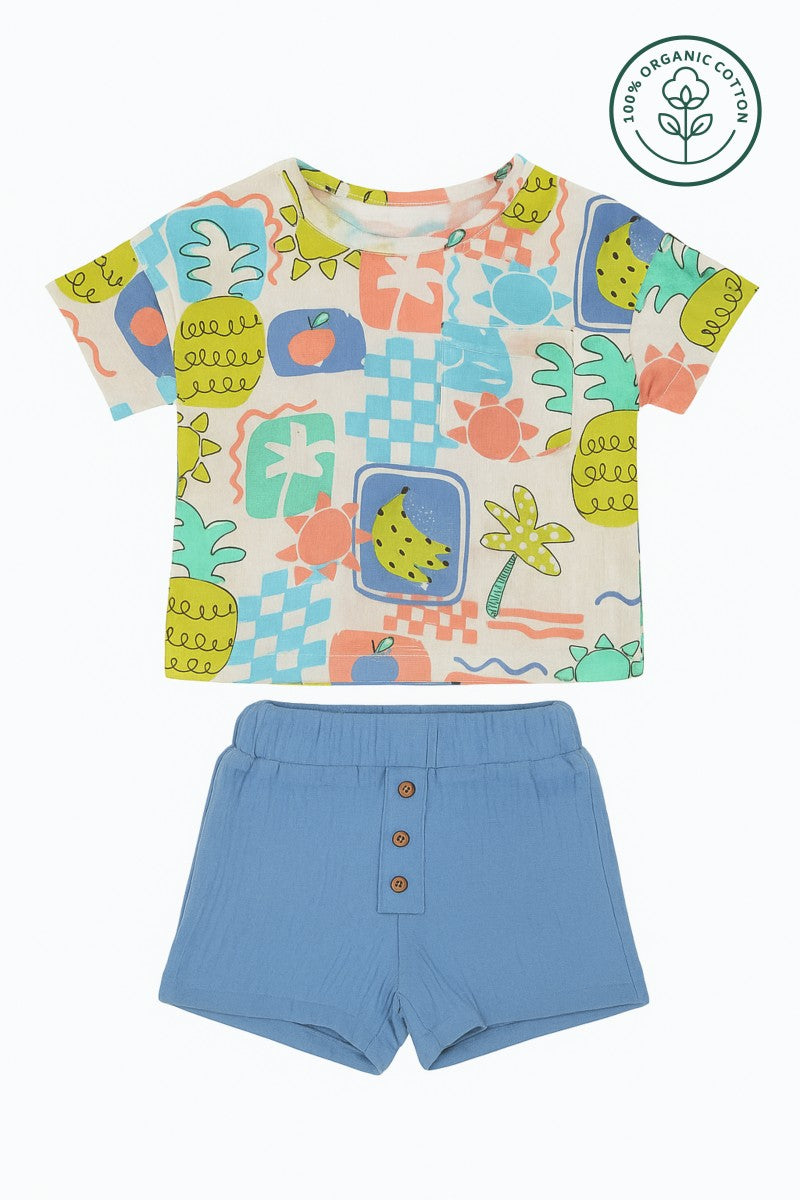 Printed T-shirt & Short Set