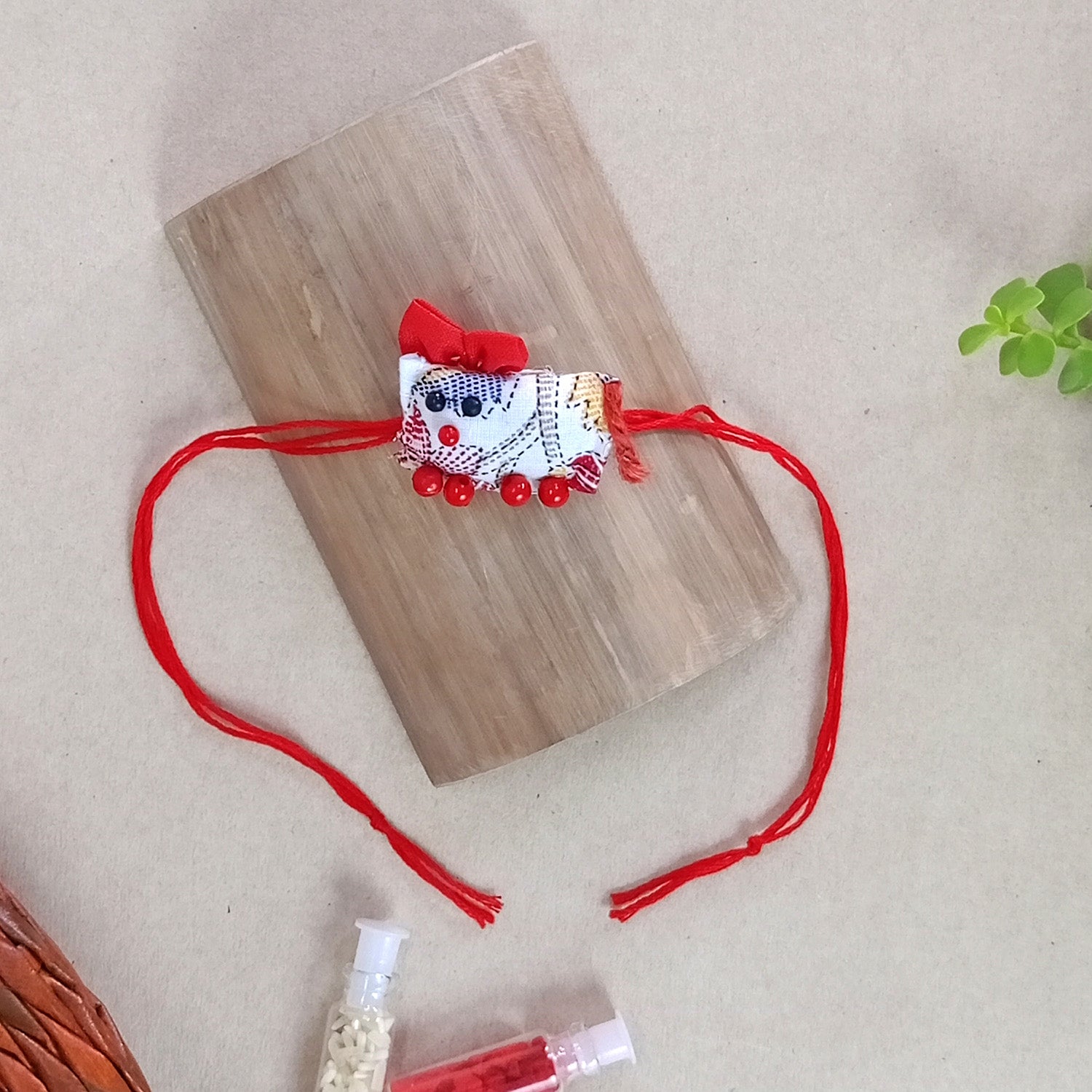 Cat Fabric Rakhi - Converts To a Key Charm